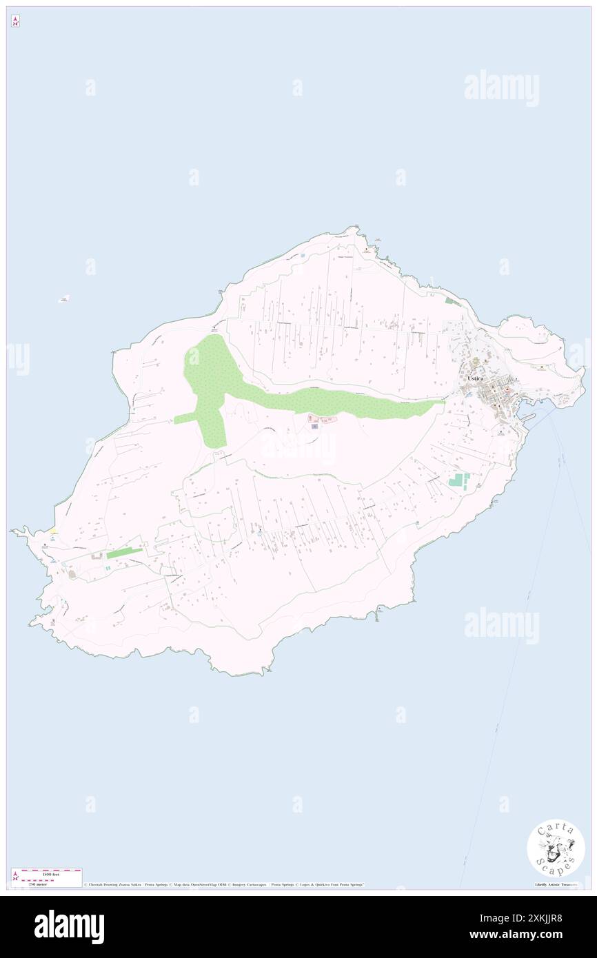 Ustica, Palermo, IT, Italia, Sicilia, N 38 42' 0'', N 13 10' 59'', MAP, Cartascapes Map pubblicata nel 2024. Esplora Cartascapes, una mappa che rivela i diversi paesaggi, culture ed ecosistemi della Terra. Viaggia attraverso il tempo e lo spazio, scoprendo l'interconnessione del passato, del presente e del futuro del nostro pianeta. Foto Stock