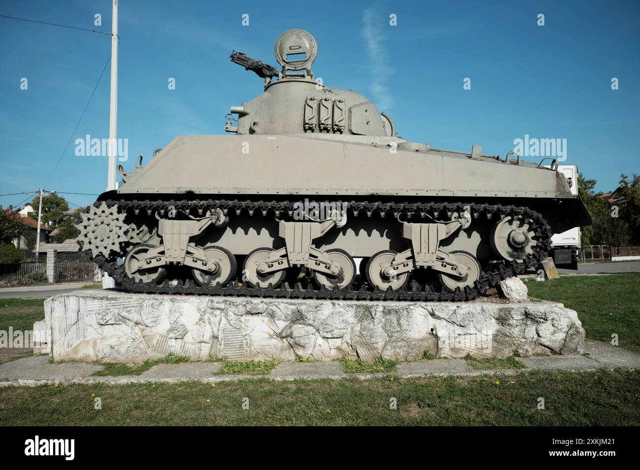 Carro armato M4 Sherman, Gornji Milanovac, Sumadija nella Serbia centrale Foto Stock