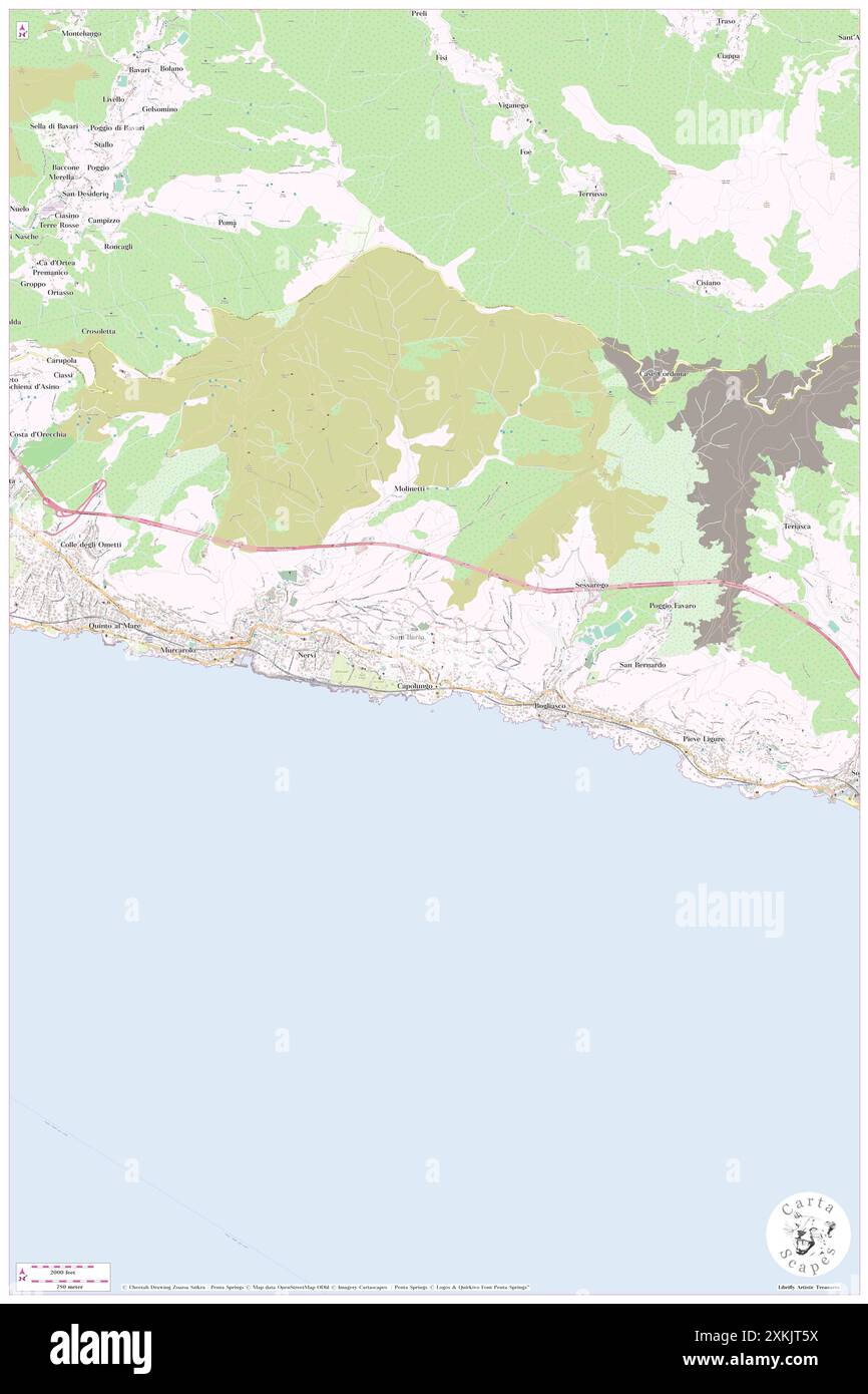 Sant'Ilario, Provincia di Genova, IT, Italia, Liguria, N 44 23' 0'', N 9 3' 15'', MAP, Cartascapes Map pubblicata nel 2024. Esplora Cartascapes, una mappa che rivela i diversi paesaggi, culture ed ecosistemi della Terra. Viaggia attraverso il tempo e lo spazio, scoprendo l'interconnessione del passato, del presente e del futuro del nostro pianeta. Foto Stock