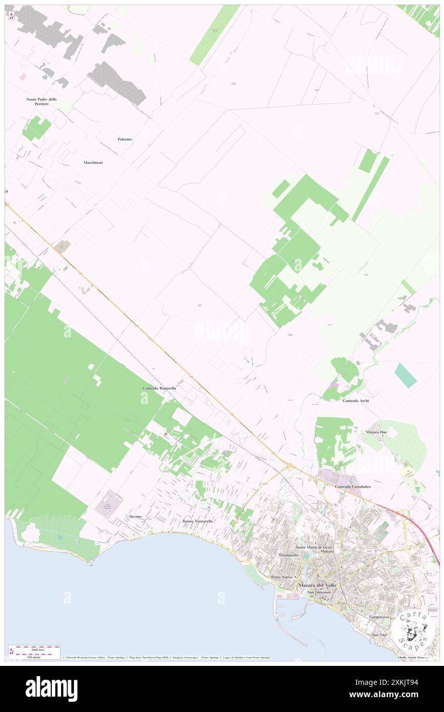 Ciaramira, Trapani, IT, Italia, Sicilia, N 37 42' 0'', N 12 34' 0'', MAP, Cartascapes Map pubblicata nel 2024. Esplora Cartascapes, una mappa che rivela i diversi paesaggi, culture ed ecosistemi della Terra. Viaggia attraverso il tempo e lo spazio, scoprendo l'interconnessione del passato, del presente e del futuro del nostro pianeta. Foto Stock