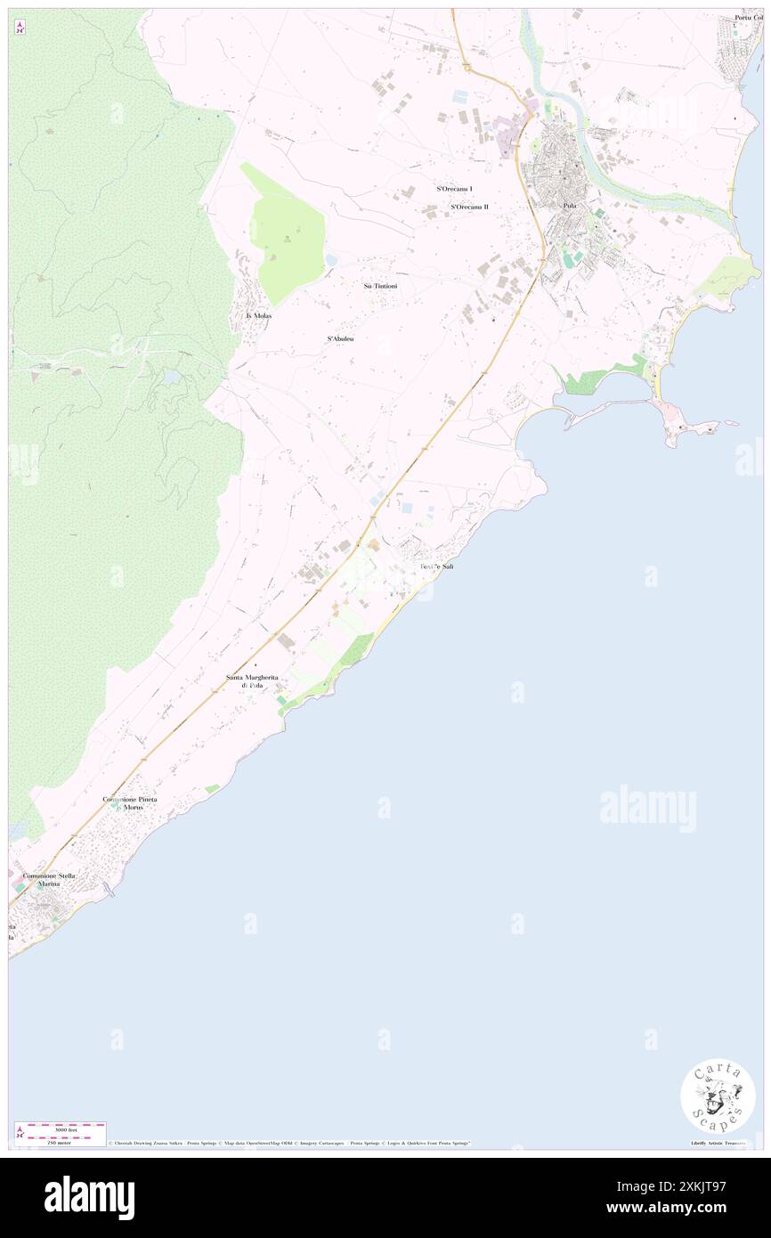 MARE PINETA, Provincia di Cagliari, IT, Italia, Sardegna, N 38 58' 7'', N 8 58' 37'', MAP, Cartascapes Map pubblicata nel 2024. Esplora Cartascapes, una mappa che rivela i diversi paesaggi, culture ed ecosistemi della Terra. Viaggia attraverso il tempo e lo spazio, scoprendo l'interconnessione del passato, del presente e del futuro del nostro pianeta. Foto Stock