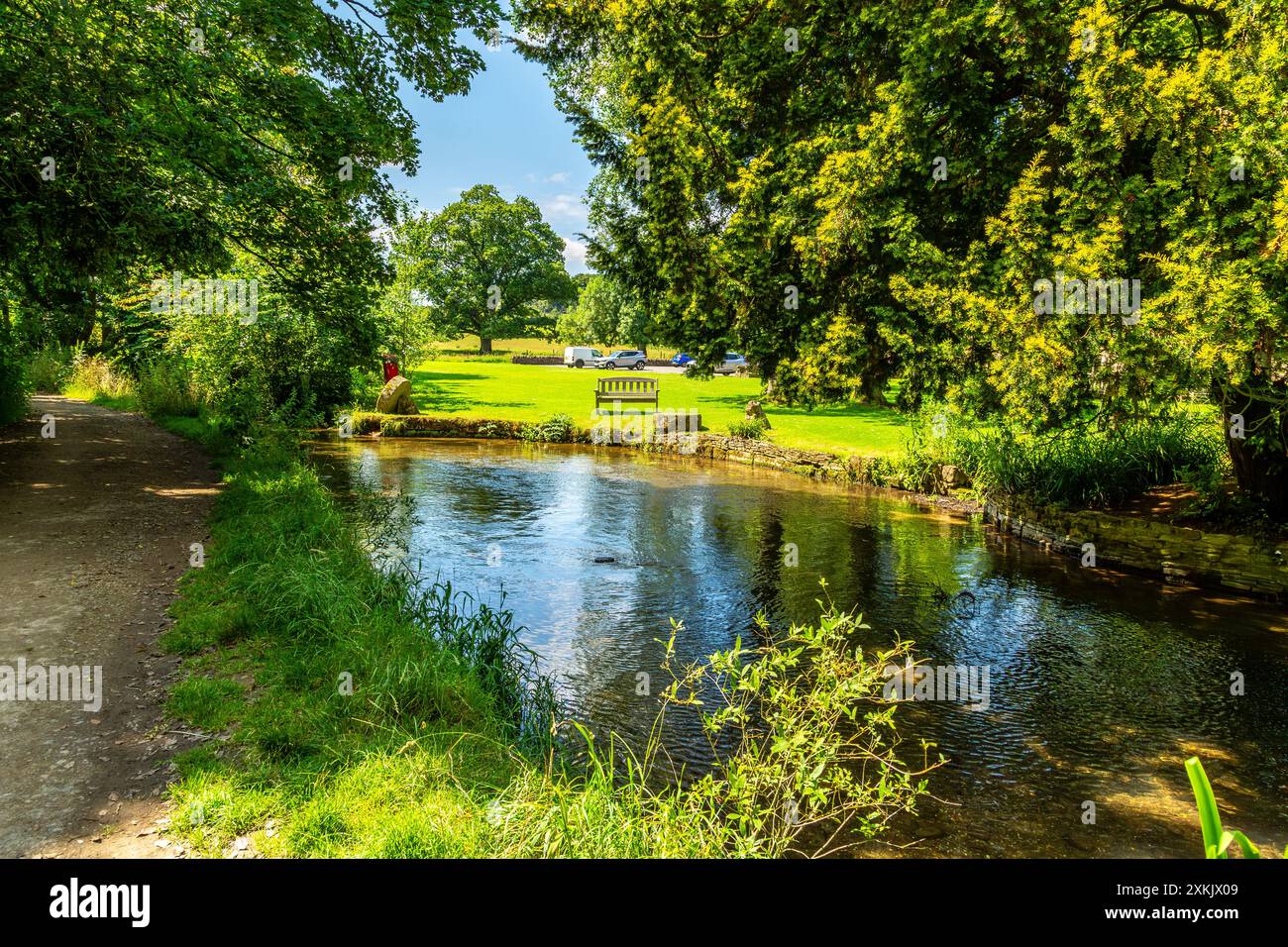 River Eye, Lower Slaughter Cotswold Village. Foto Stock