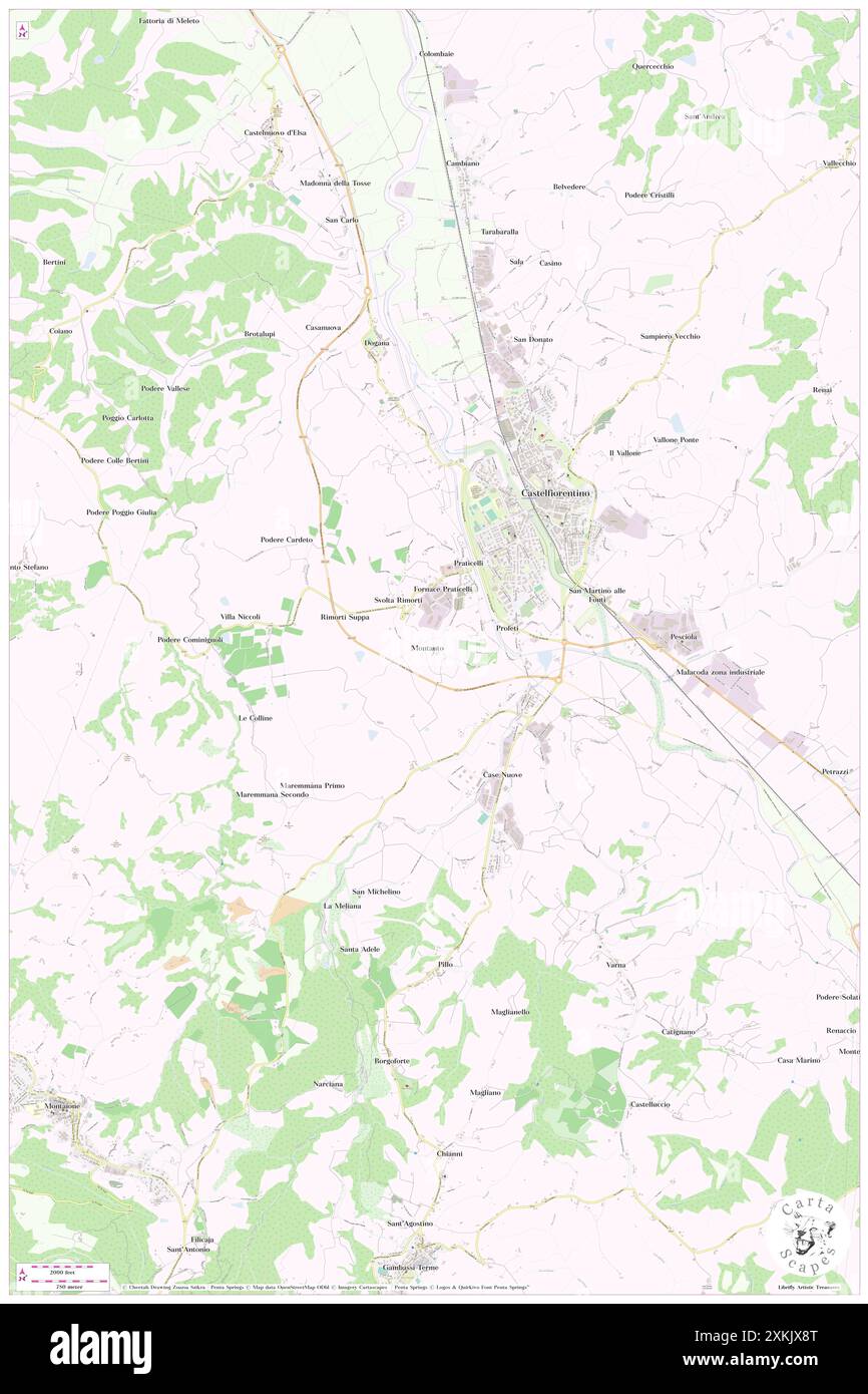 Montauto, Provincia di Firenze, IT, Italia, Toscana, N 43 35' 30'', N 10 57' 24''', MAP, Cartascapes Map pubblicata nel 2024. Esplora Cartascapes, una mappa che rivela i diversi paesaggi, culture ed ecosistemi della Terra. Viaggia attraverso il tempo e lo spazio, scoprendo l'interconnessione del passato, del presente e del futuro del nostro pianeta. Foto Stock