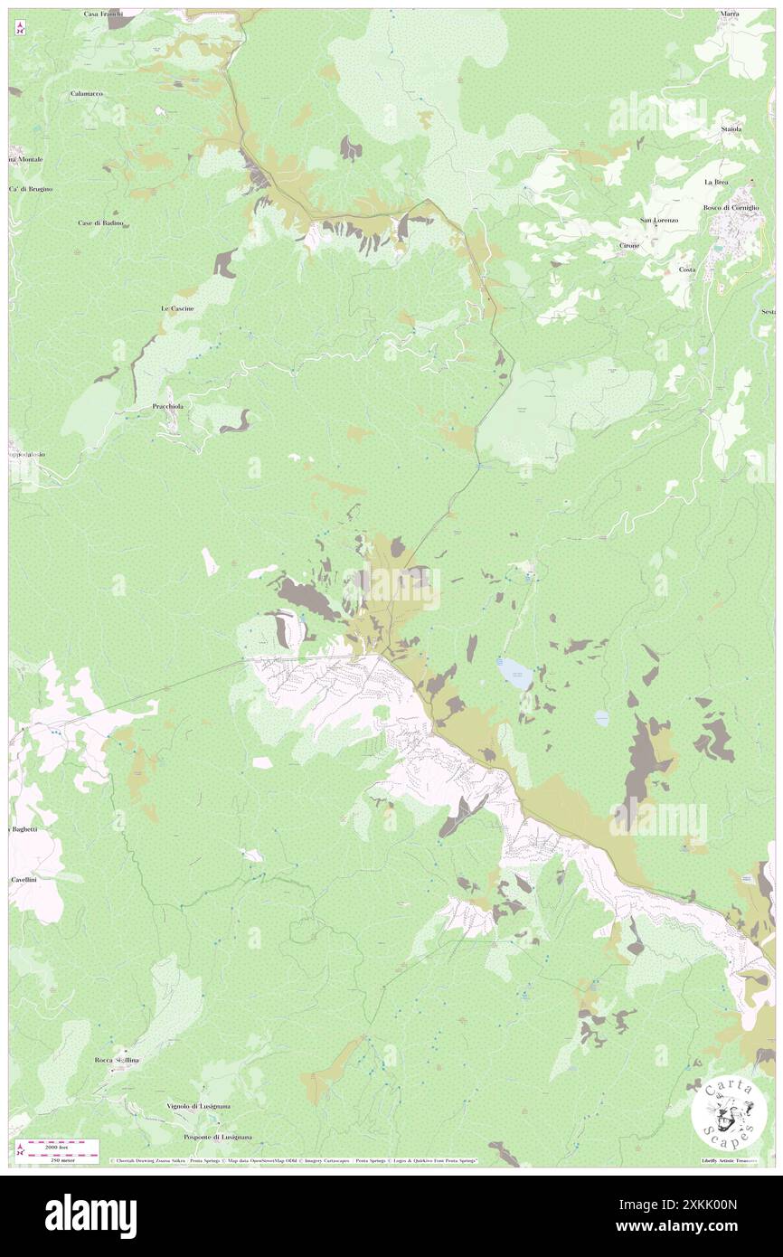 Monte Orsaro, Provincia di massa-Carrara, IT, Italia, Toscana, N 44 24' 37'', N 9 59' 28'', MAP, Cartascapes Map pubblicata nel 2024. Esplora Cartascapes, una mappa che rivela i diversi paesaggi, culture ed ecosistemi della Terra. Viaggia attraverso il tempo e lo spazio, scoprendo l'interconnessione del passato, del presente e del futuro del nostro pianeta. Foto Stock