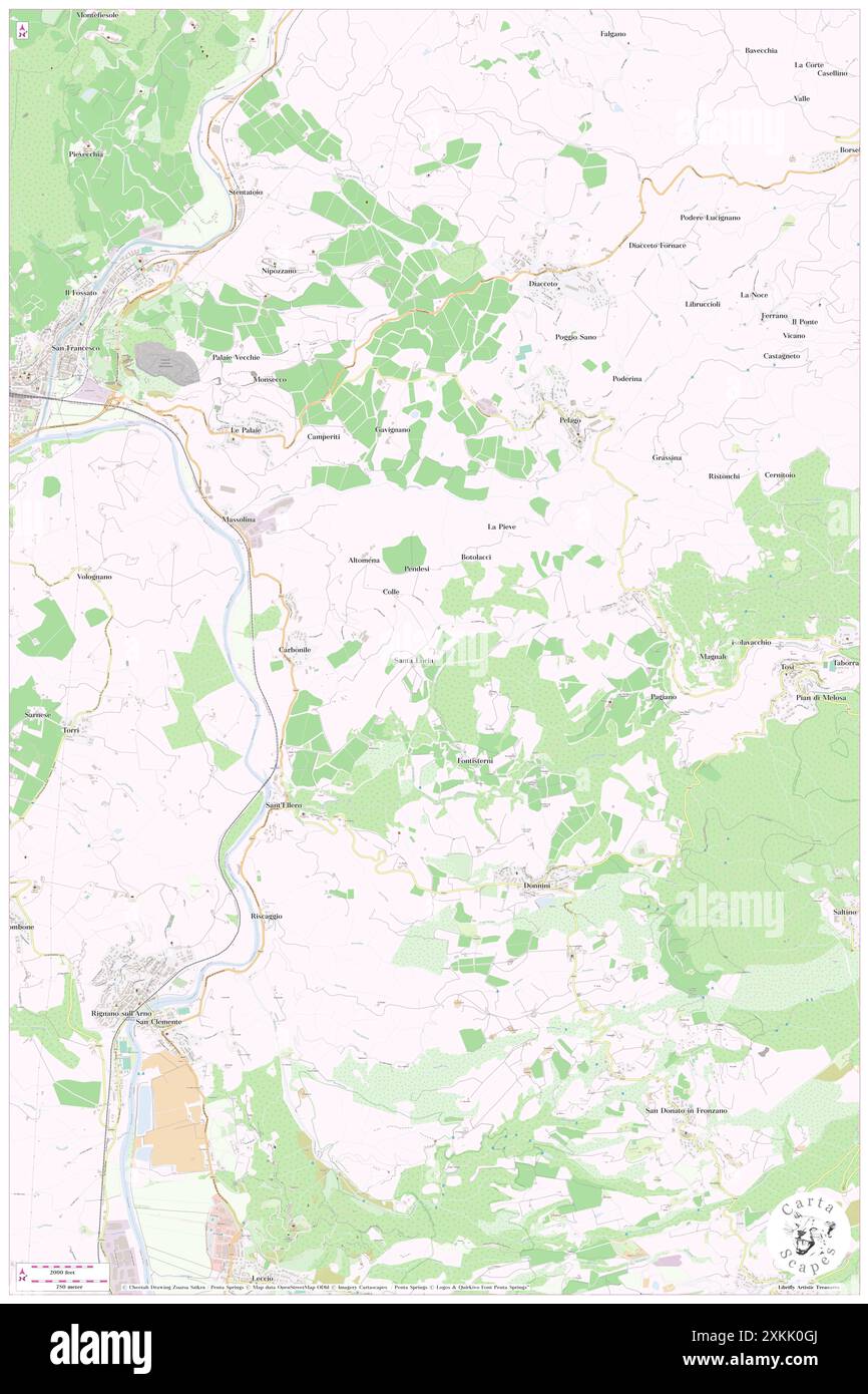 Santa Lucia, Provincia di Firenze, IT, Italia, Toscana, N 43 45' 7'', N 11 29' 18'', MAP, Cartascapes Map pubblicata nel 2024. Esplora Cartascapes, una mappa che rivela i diversi paesaggi, culture ed ecosistemi della Terra. Viaggia attraverso il tempo e lo spazio, scoprendo l'interconnessione del passato, del presente e del futuro del nostro pianeta. Foto Stock