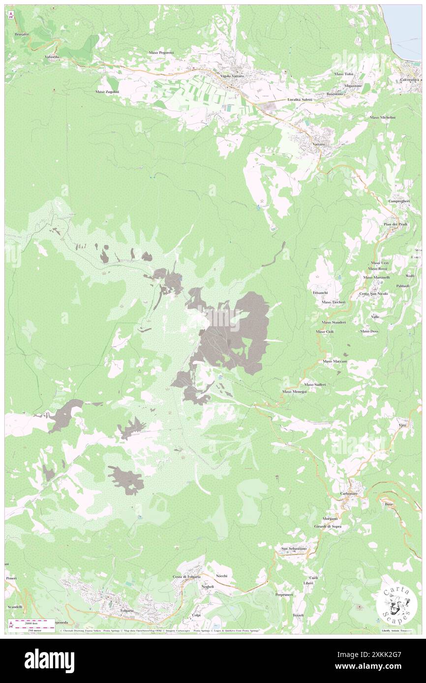 Becco di Filadonna, Provincia autonoma di Trento, IT, Italia, Trentino-alto Adige, N 45 57' 50'', N 11 11' 37'', mappa, Cartascapes Mappa pubblicata nel 2024. Esplora Cartascapes, una mappa che rivela i diversi paesaggi, culture ed ecosistemi della Terra. Viaggia attraverso il tempo e lo spazio, scoprendo l'interconnessione del passato, del presente e del futuro del nostro pianeta. Foto Stock