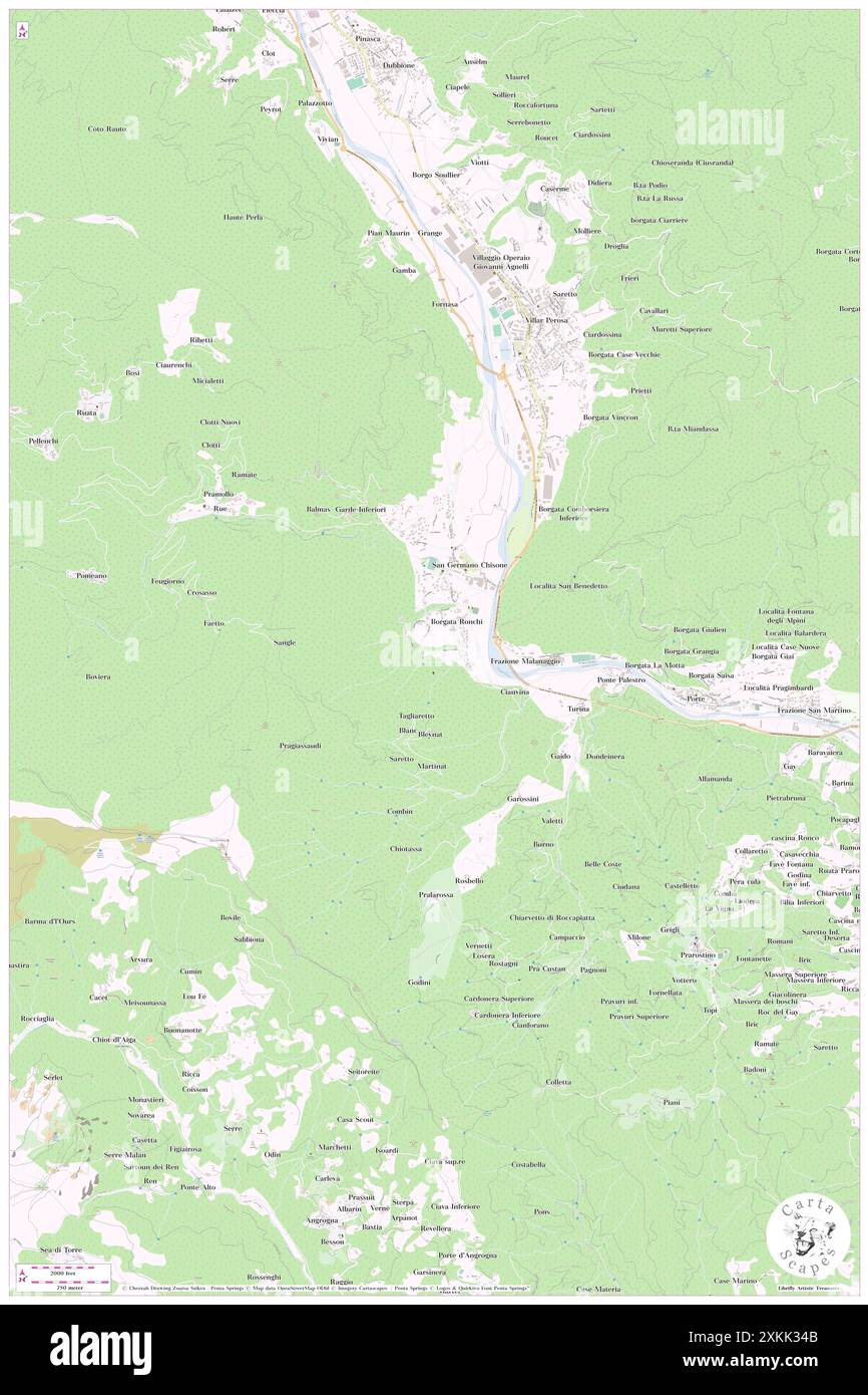 Campasso, Torino, IT, Italia, Piemonte, N 44 53' 28'', N 7 14' 13'', MAP, Cartascapes Map pubblicata nel 2024. Esplora Cartascapes, una mappa che rivela i diversi paesaggi, culture ed ecosistemi della Terra. Viaggia attraverso il tempo e lo spazio, scoprendo l'interconnessione del passato, del presente e del futuro del nostro pianeta. Foto Stock