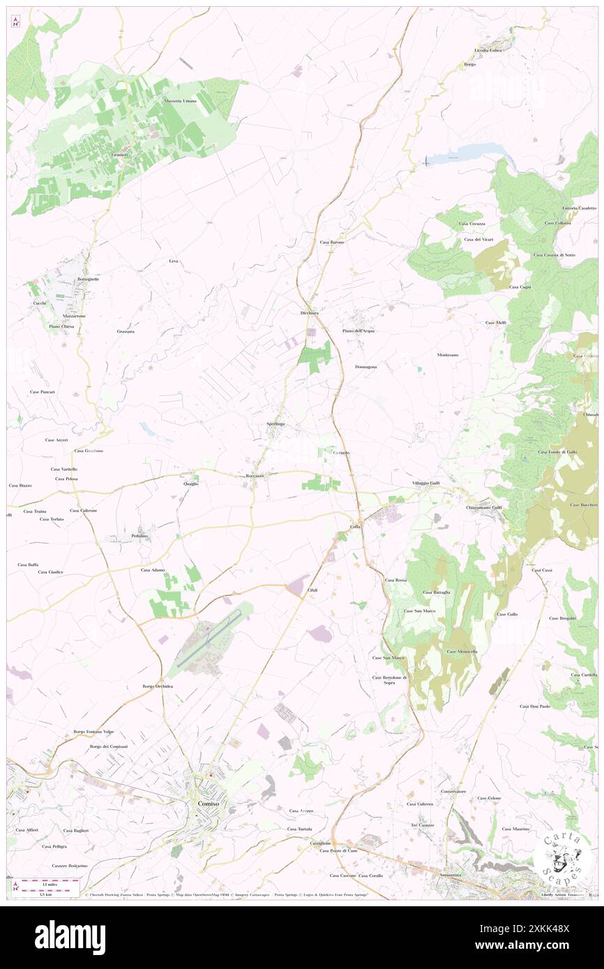 Chiaramonte Gulfi, Ragusa, IT, Italia, Sicilia, N 37 3' 3'', N 14 39' 37'', MAP, Cartascapes Map pubblicata nel 2024. Esplora Cartascapes, una mappa che rivela i diversi paesaggi, culture ed ecosistemi della Terra. Viaggia attraverso il tempo e lo spazio, scoprendo l'interconnessione del passato, del presente e del futuro del nostro pianeta. Foto Stock