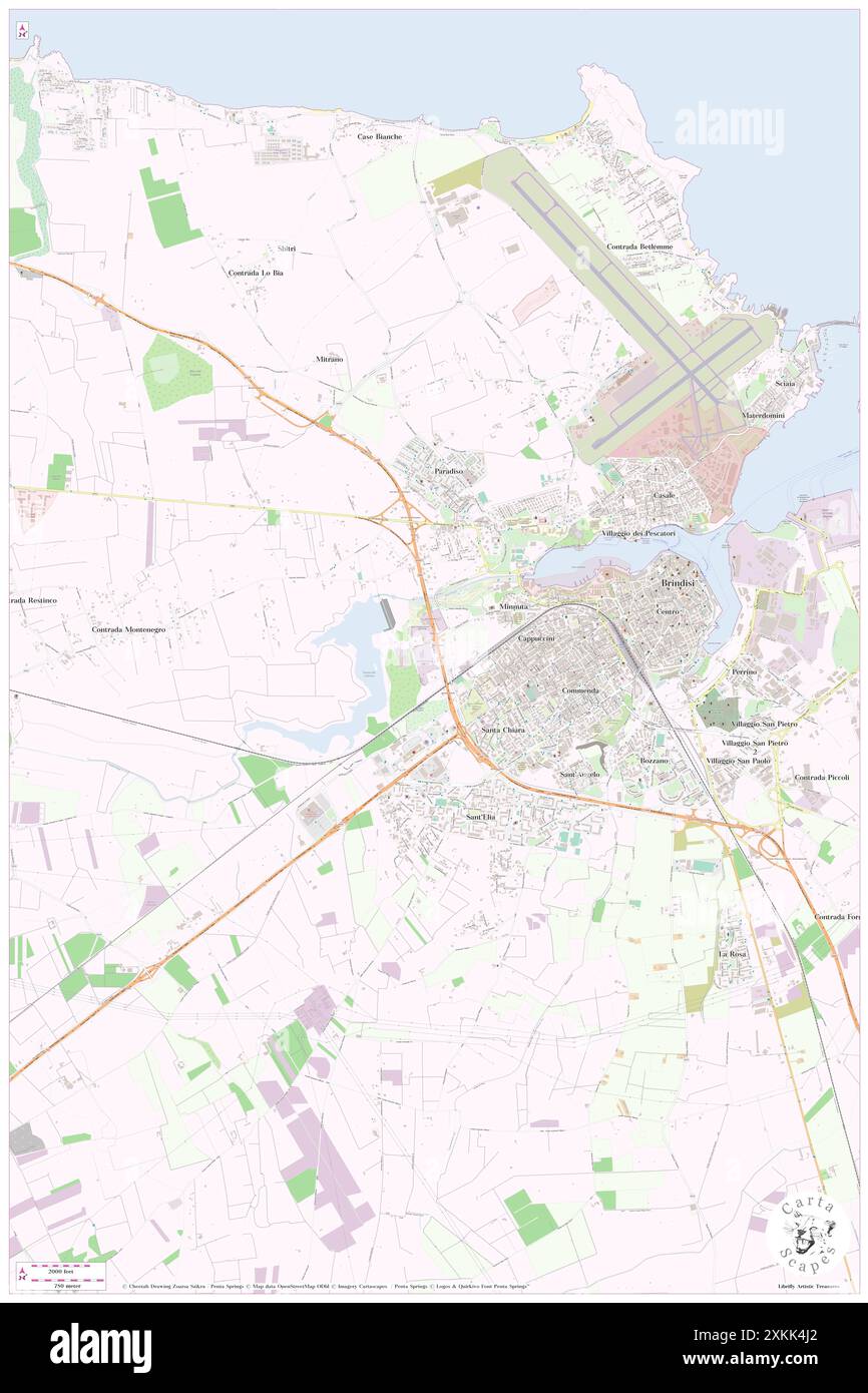 Canale di Cillarese, IT, Italia, Puglia, N 40 37' 59'', N 17 55' 0'', mappa, Cartascapes Mappa pubblicata nel 2024. Esplora Cartascapes, una mappa che rivela i diversi paesaggi, culture ed ecosistemi della Terra. Viaggia attraverso il tempo e lo spazio, scoprendo l'interconnessione del passato, del presente e del futuro del nostro pianeta. Foto Stock