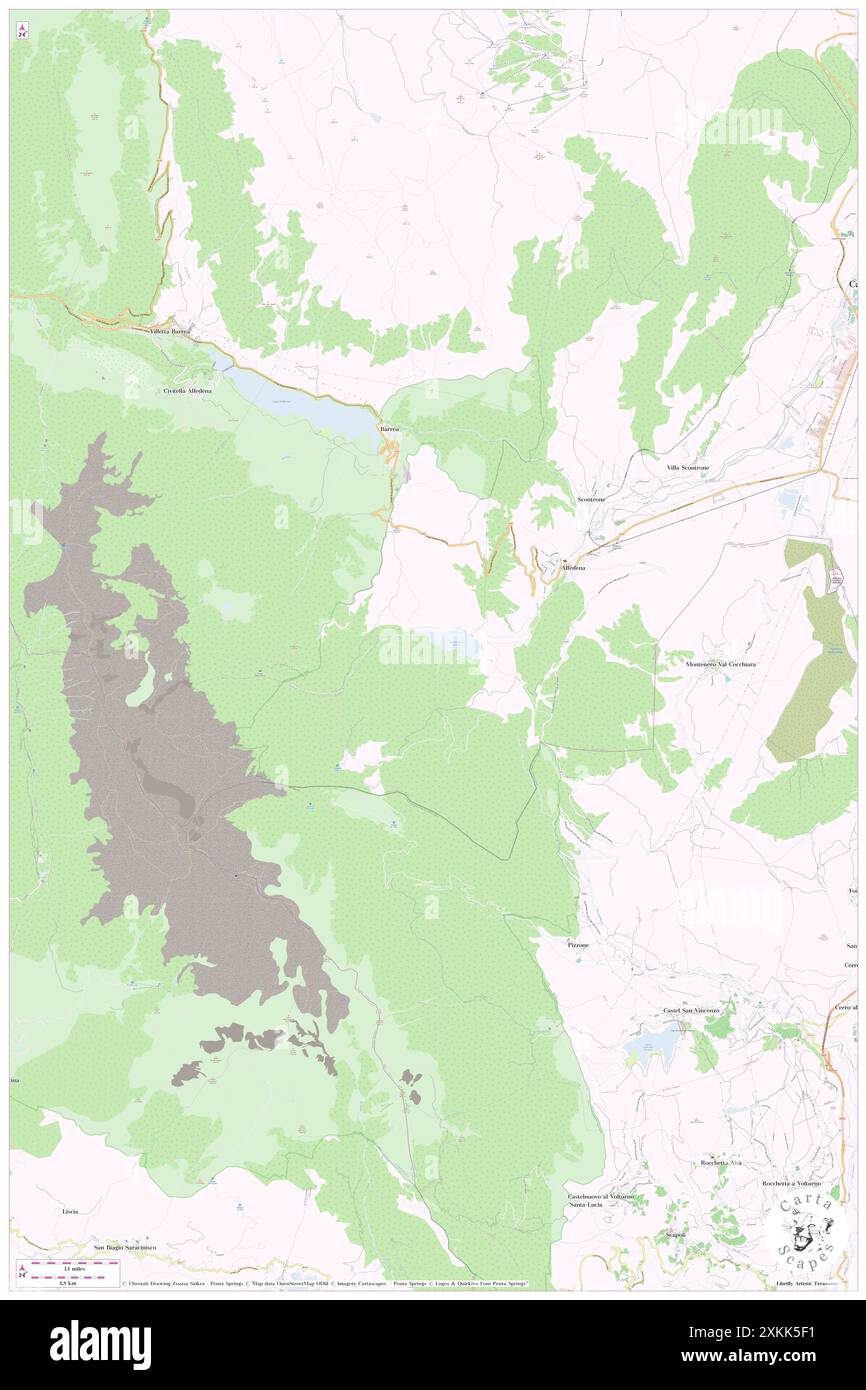 Alfedena, Provincia dell'Aquila, IT, Italia, Abruzzo, N 41 44' 10'', N 14 2' 18'', MAP, Cartascapes Map pubblicata nel 2024. Esplora Cartascapes, una mappa che rivela i diversi paesaggi, culture ed ecosistemi della Terra. Viaggia attraverso il tempo e lo spazio, scoprendo l'interconnessione del passato, del presente e del futuro del nostro pianeta. Foto Stock