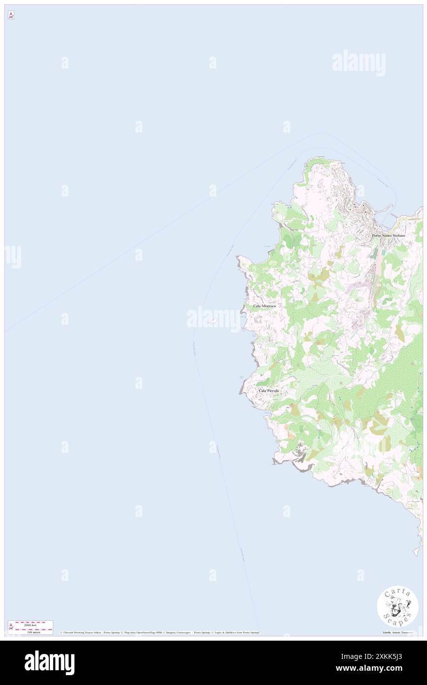 Scoglio Argentarola, IT, Italia, Toscana, N 42 25' 7'', N 11 4' 53'', mappa, Cartascapes Mappa pubblicata nel 2024. Esplora Cartascapes, una mappa che rivela i diversi paesaggi, culture ed ecosistemi della Terra. Viaggia attraverso il tempo e lo spazio, scoprendo l'interconnessione del passato, del presente e del futuro del nostro pianeta. Foto Stock