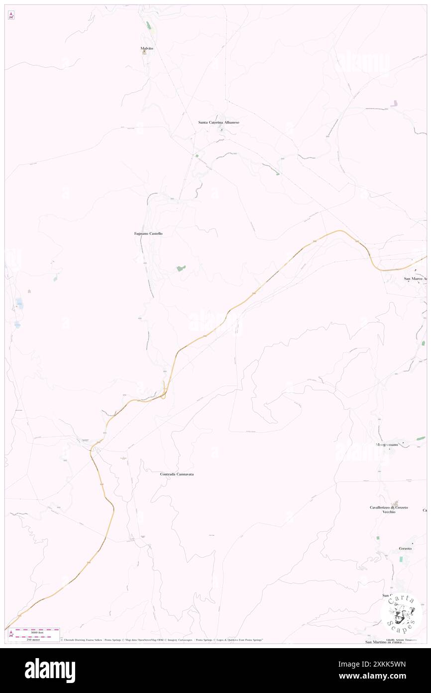 Policarette, Provincia di Cosenza, IT, Italia, Calabria, N 39 32' 56'', N 16 4' 11'', MAP, Cartascapes Map pubblicata nel 2024. Esplora Cartascapes, una mappa che rivela i diversi paesaggi, culture ed ecosistemi della Terra. Viaggia attraverso il tempo e lo spazio, scoprendo l'interconnessione del passato, del presente e del futuro del nostro pianeta. Foto Stock