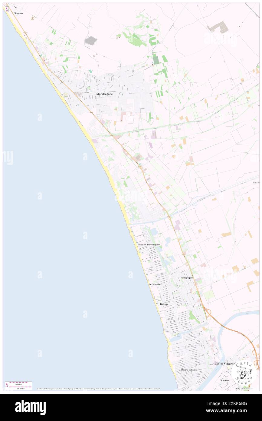 Pineta Riviera, Provincia di Caserta, IT, Italia, Campania, N 41 5' 1'', N 13 54' 14'', MAP, Cartascapes Map pubblicata nel 2024. Esplora Cartascapes, una mappa che rivela i diversi paesaggi, culture ed ecosistemi della Terra. Viaggia attraverso il tempo e lo spazio, scoprendo l'interconnessione del passato, del presente e del futuro del nostro pianeta. Foto Stock