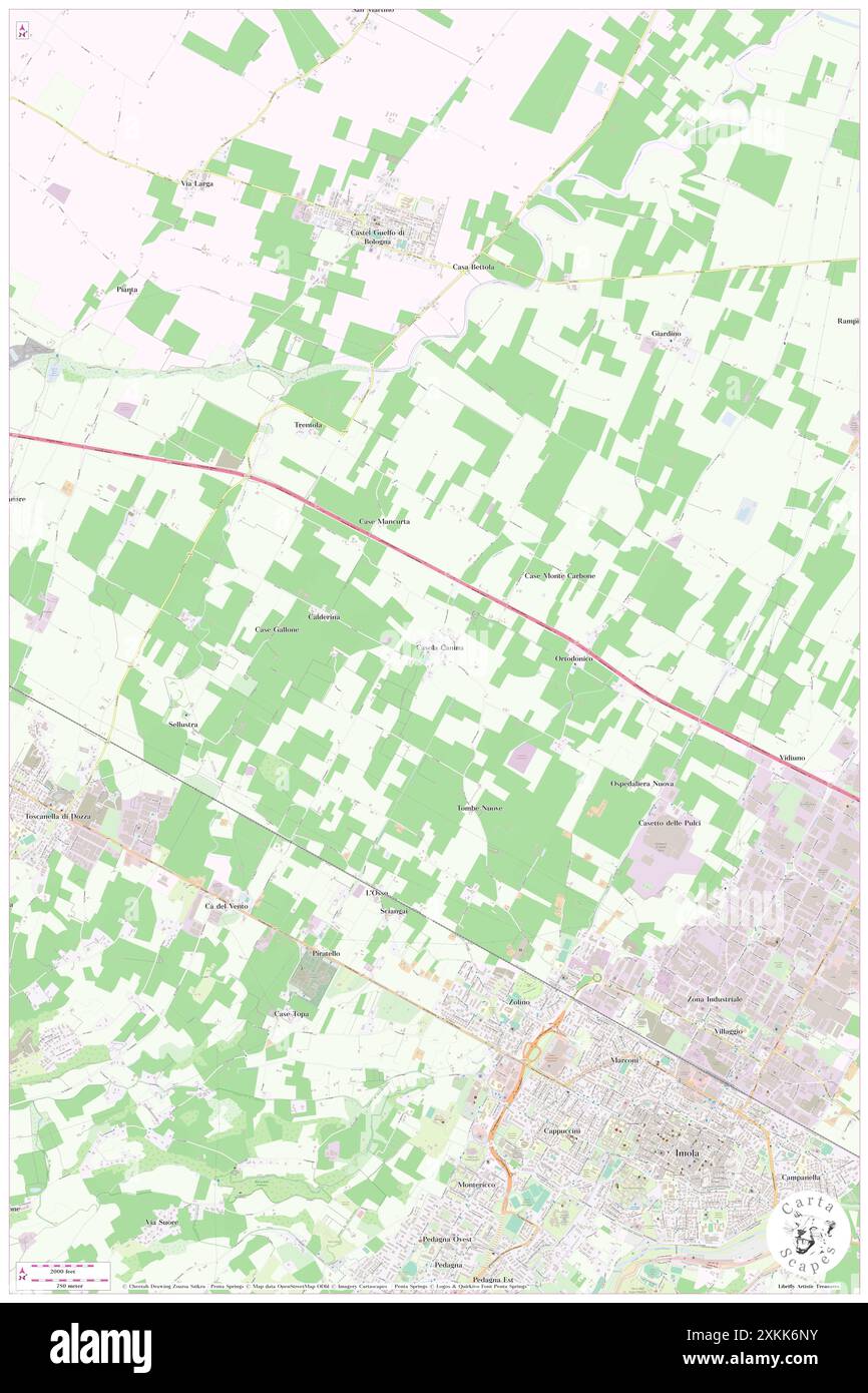 Casola Canina, Bologna, IT, Italia, Emilia-Romagna, N 44 23' 45'', N 11 41' 2'', MAP, Cartascapes Map pubblicata nel 2024. Esplora Cartascapes, una mappa che rivela i diversi paesaggi, culture ed ecosistemi della Terra. Viaggia attraverso il tempo e lo spazio, scoprendo l'interconnessione del passato, del presente e del futuro del nostro pianeta. Foto Stock