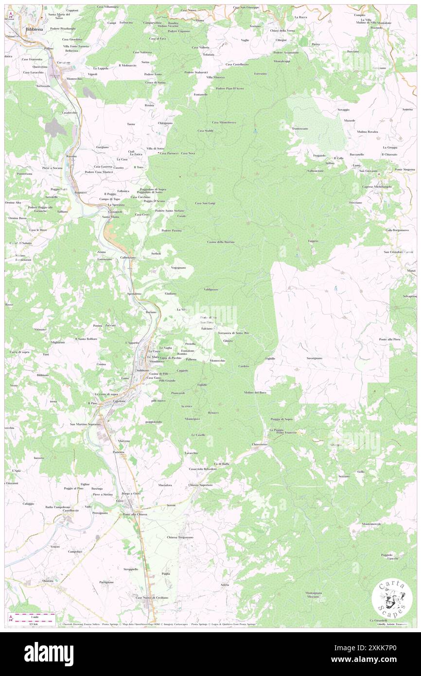 Subbiano, Provincia di Arezzo, IT, Italia, Toscana, N 43 34' 44'', N 11 52' 16'', MAP, Cartascapes Map pubblicata nel 2024. Esplora Cartascapes, una mappa che rivela i diversi paesaggi, culture ed ecosistemi della Terra. Viaggia attraverso il tempo e lo spazio, scoprendo l'interconnessione del passato, del presente e del futuro del nostro pianeta. Foto Stock