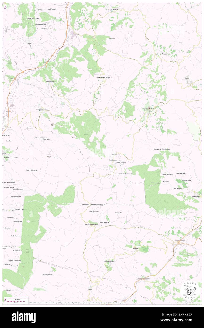 Castelmauro, Provincia di Campobasso, IT, Italia, Molise, N 41 49' 40'', N 14 42' 32'', MAP, Cartascapes Map pubblicata nel 2024. Esplora Cartascapes, una mappa che rivela i diversi paesaggi, culture ed ecosistemi della Terra. Viaggia attraverso il tempo e lo spazio, scoprendo l'interconnessione del passato, del presente e del futuro del nostro pianeta. Foto Stock