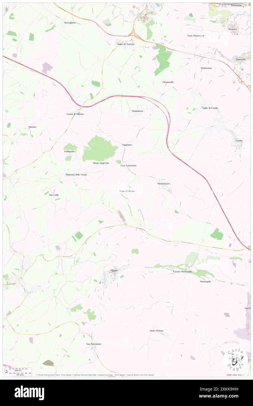 Monte Galluzzo, Provincia di Ancona, IT, Italia, le Marche, N 43 33' 5'', N 13 26' 47'', MAP, Cartascapes Map pubblicata nel 2024. Esplora Cartascapes, una mappa che rivela i diversi paesaggi, culture ed ecosistemi della Terra. Viaggia attraverso il tempo e lo spazio, scoprendo l'interconnessione del passato, del presente e del futuro del nostro pianeta. Foto Stock