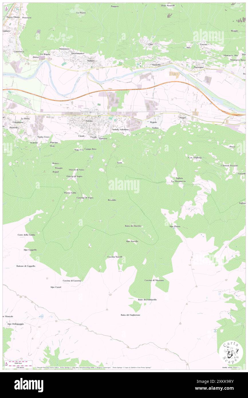 Andalo Valtellino, Provincia di Sondrio, IT, Italia, Lombardia, N 46 8' 9'', N 9 28' 25'', MAP, Cartascapes Map pubblicata nel 2024. Esplora Cartascapes, una mappa che rivela i diversi paesaggi, culture ed ecosistemi della Terra. Viaggia attraverso il tempo e lo spazio, scoprendo l'interconnessione del passato, del presente e del futuro del nostro pianeta. Foto Stock