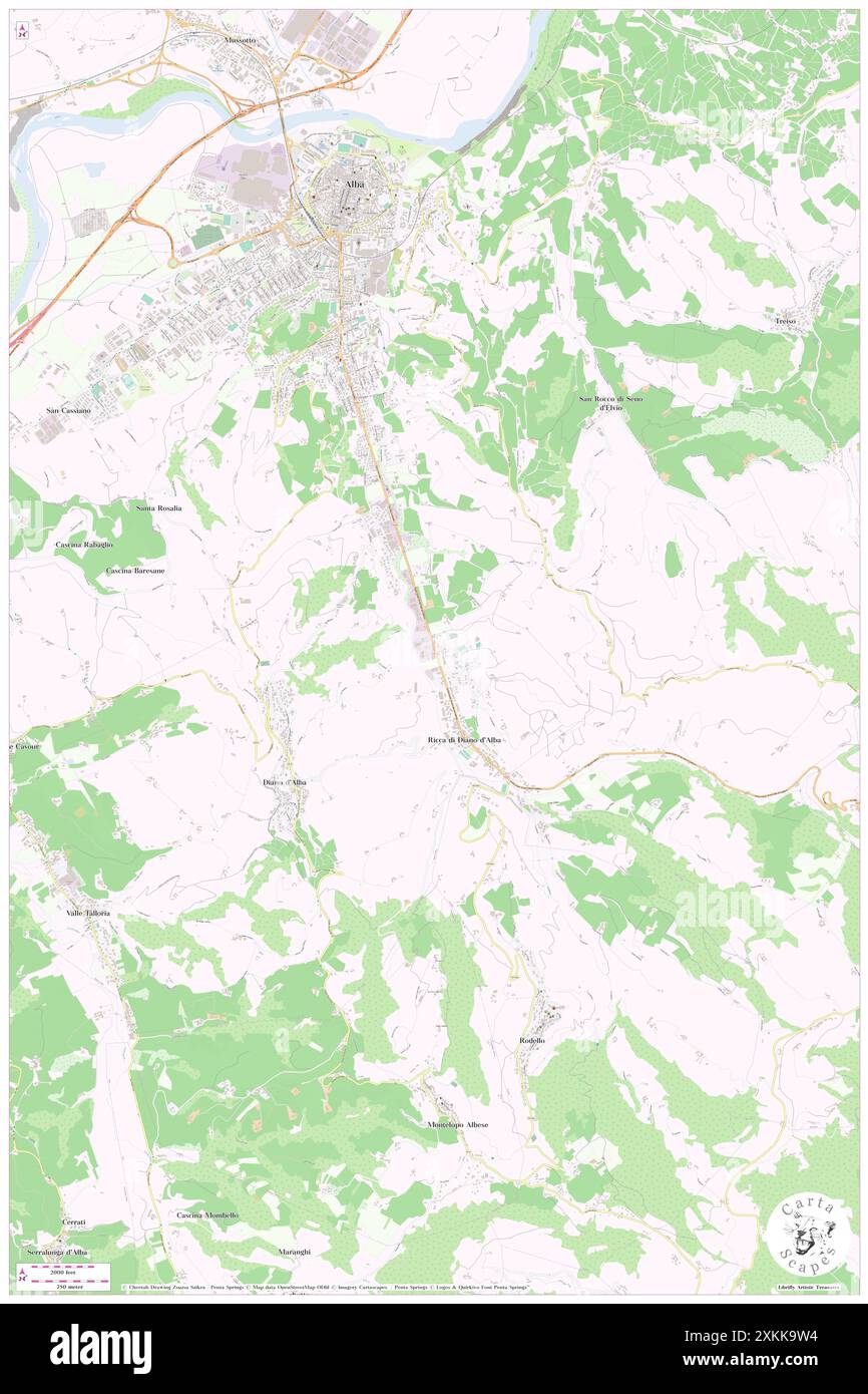 Ricca, Provincia di Cuneo, IT, Italia, Piemonte, N 44 39' 40'', N 8 2' 42'', MAP, Cartascapes Map pubblicata nel 2024. Esplora Cartascapes, una mappa che rivela i diversi paesaggi, culture ed ecosistemi della Terra. Viaggia attraverso il tempo e lo spazio, scoprendo l'interconnessione del passato, del presente e del futuro del nostro pianeta. Foto Stock