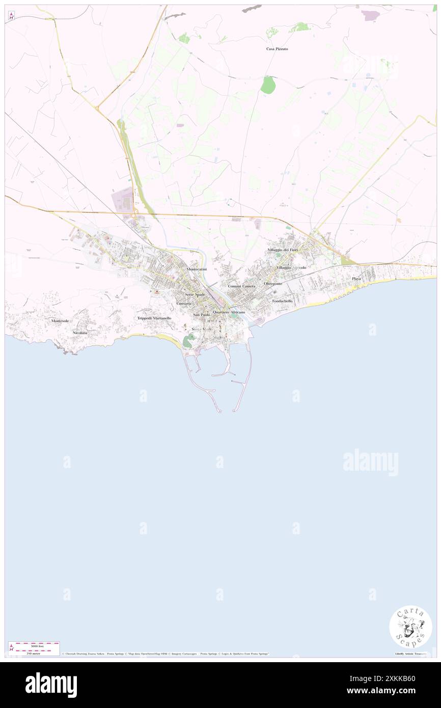 Chiesa della Carità, Agrigento, IT, Italia, Sicilia, N 37 5' 58'', N 13 56' 23'', MAP, Cartascapes Map pubblicata nel 2024. Esplora Cartascapes, una mappa che rivela i diversi paesaggi, culture ed ecosistemi della Terra. Viaggia attraverso il tempo e lo spazio, scoprendo l'interconnessione del passato, del presente e del futuro del nostro pianeta. Foto Stock