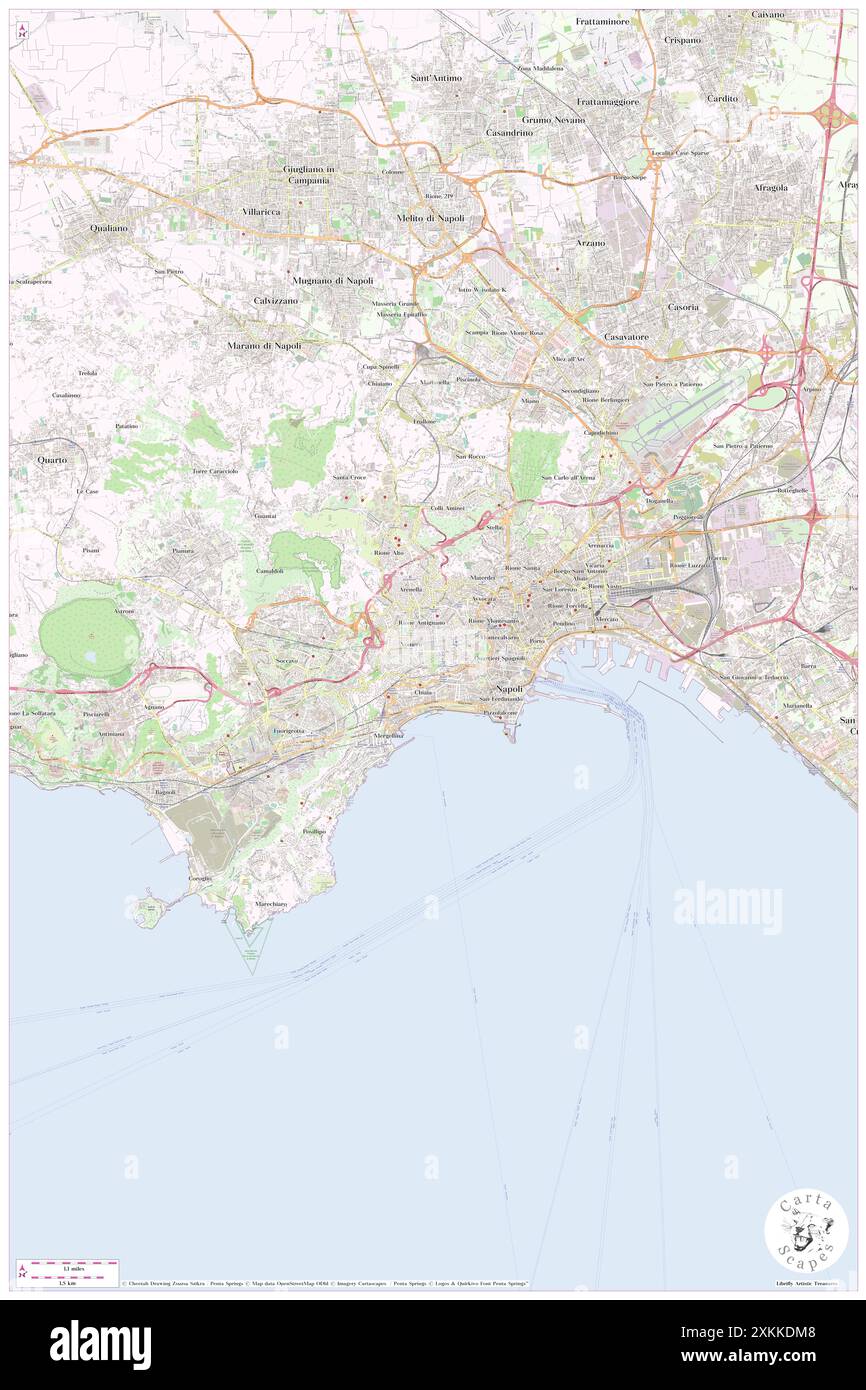 Vomero, Napoli, IT, Italia, Campania, N 40 50' 34'', N 14 13' 50'', MAP, Cartascapes Map pubblicata nel 2024. Esplora Cartascapes, una mappa che rivela i diversi paesaggi, culture ed ecosistemi della Terra. Viaggia attraverso il tempo e lo spazio, scoprendo l'interconnessione del passato, del presente e del futuro del nostro pianeta. Foto Stock