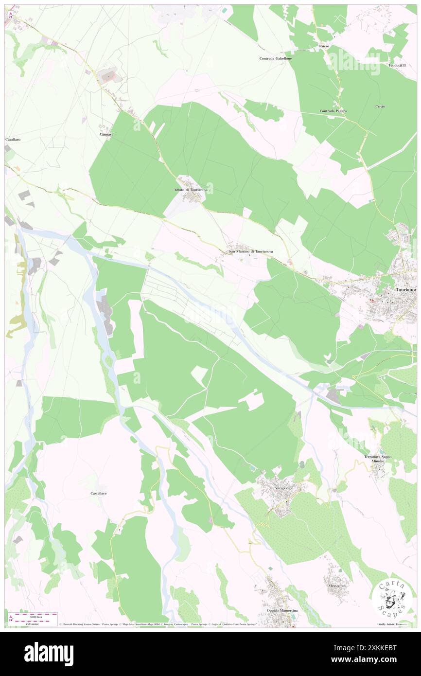 Quarantano inferiore, Provincia di Reggio Calabria, IT, Italia, Calabria, N 38 21' 0'', N 15 58' 0'', mappa, Cartascapes Mappa pubblicata nel 2024. Esplora Cartascapes, una mappa che rivela i diversi paesaggi, culture ed ecosistemi della Terra. Viaggia attraverso il tempo e lo spazio, scoprendo l'interconnessione del passato, del presente e del futuro del nostro pianeta. Foto Stock