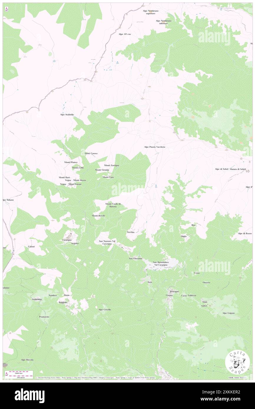 San Nazzaro Val Cavargna, Provincia di Como, IT, Italia, Lombardia, N 46 5' 21'', N 9 7' 38'', MAP, Cartascapes Map pubblicata nel 2024. Esplora Cartascapes, una mappa che rivela i diversi paesaggi, culture ed ecosistemi della Terra. Viaggia attraverso il tempo e lo spazio, scoprendo l'interconnessione del passato, del presente e del futuro del nostro pianeta. Foto Stock