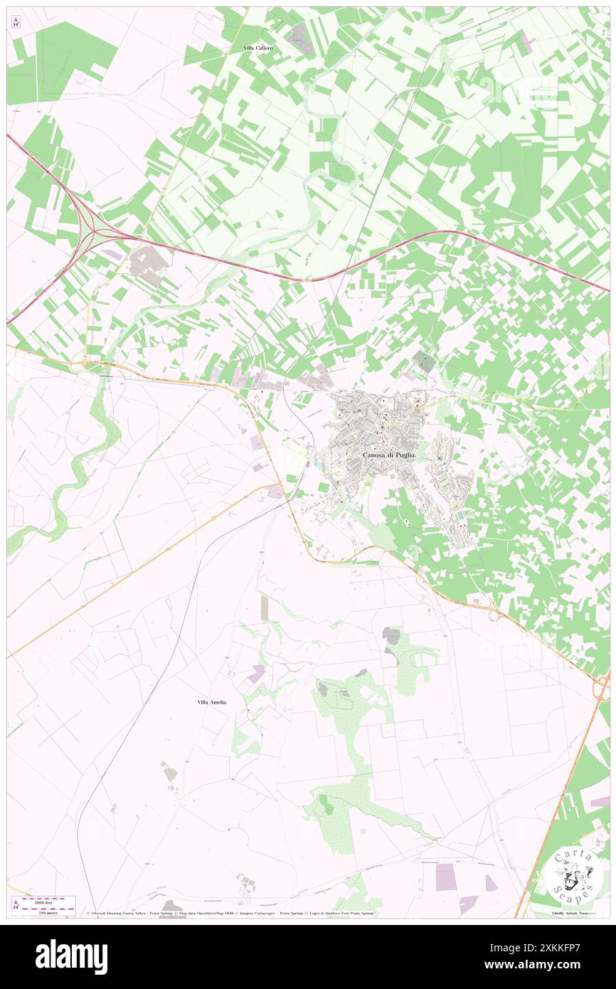 Stazione Canosa di Puglia (RFI), Provincia di Barletta - Andria - Trani, IT, Italia, Puglia, N 41 13' 7'', N 16 3' 14'', mappa, Cartascapes Mappa pubblicata nel 2024. Esplora Cartascapes, una mappa che rivela i diversi paesaggi, culture ed ecosistemi della Terra. Viaggia attraverso il tempo e lo spazio, scoprendo l'interconnessione del passato, del presente e del futuro del nostro pianeta. Foto Stock