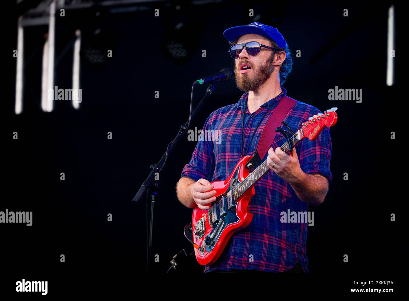 Musicista irlandese, James Vincent McMorrow, Vancouver Folk Music Festival, Vancouver, British Columbia, Canada Foto Stock