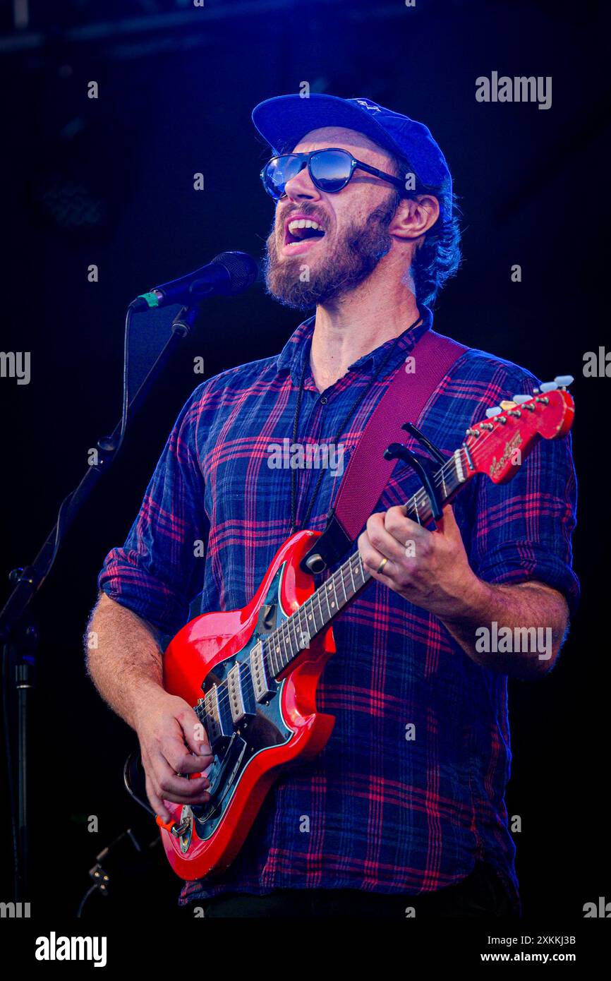 Musicista irlandese, James Vincent McMorrow, Vancouver Folk Music Festival, Vancouver, British Columbia, Canada Foto Stock