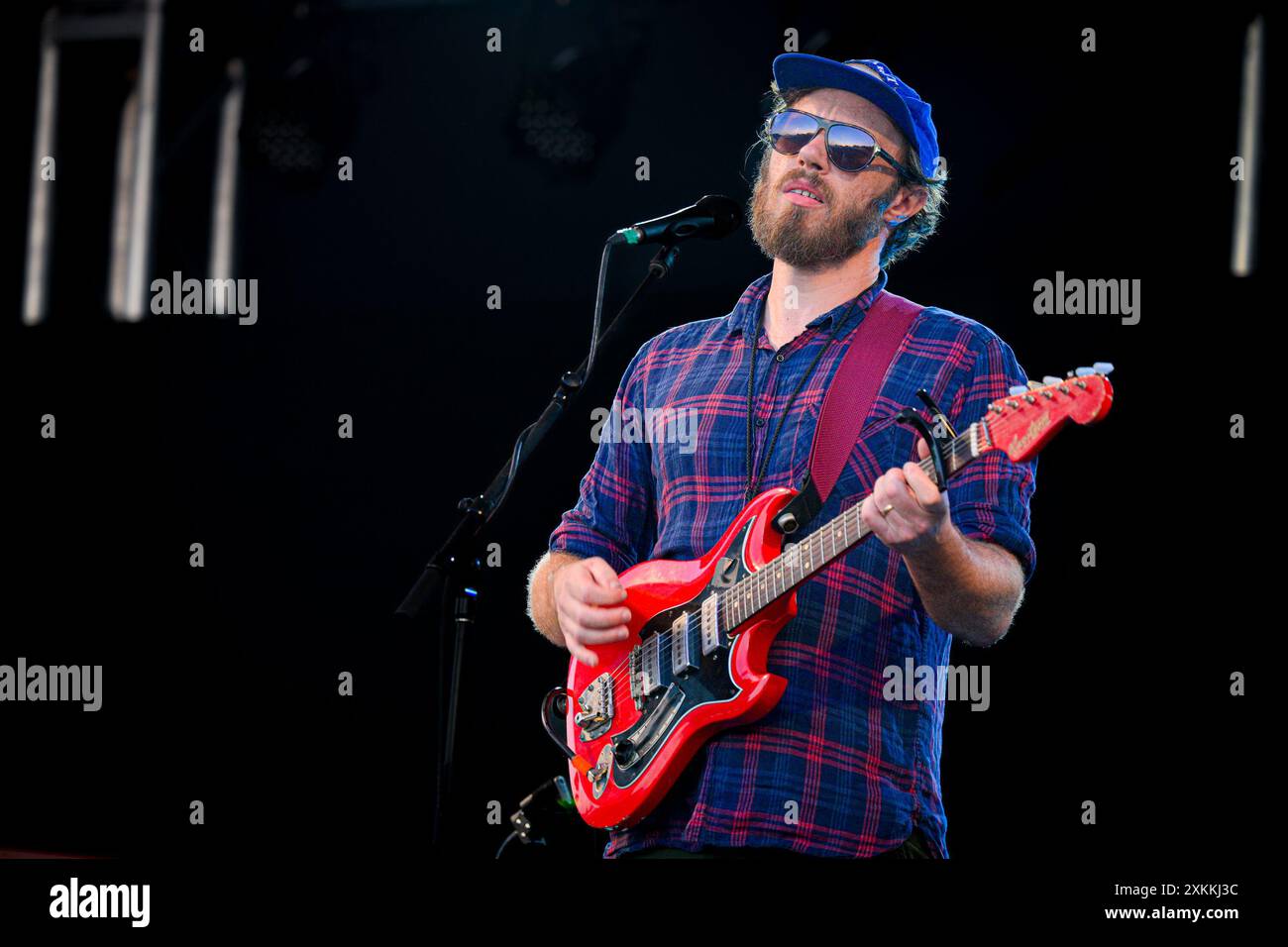 Musicista irlandese, James Vincent McMorrow, Vancouver Folk Music Festival, Vancouver, British Columbia, Canada Foto Stock