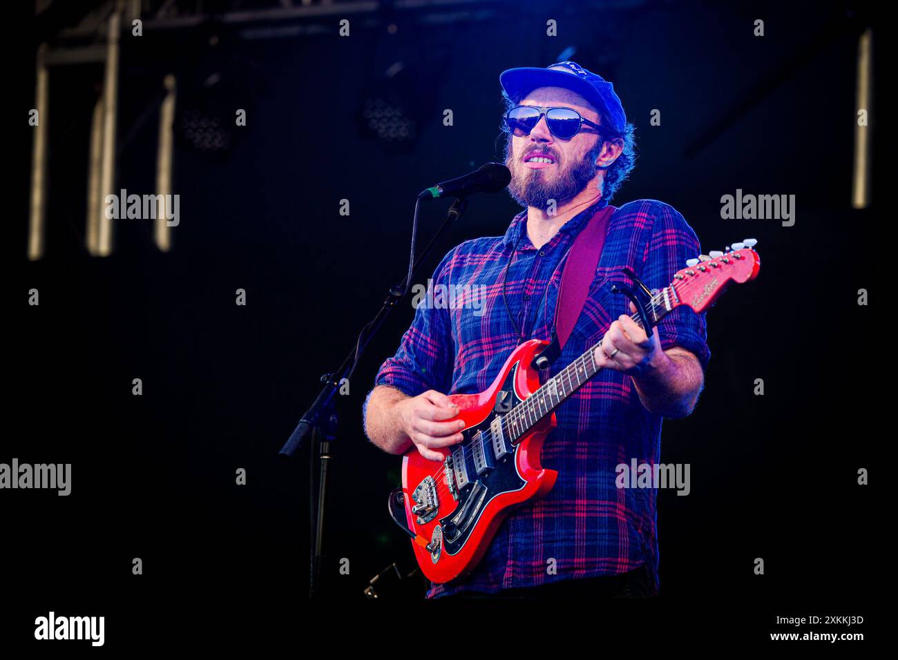 Musicista irlandese, James Vincent McMorrow, Vancouver Folk Music Festival, Vancouver, British Columbia, Canada Foto Stock