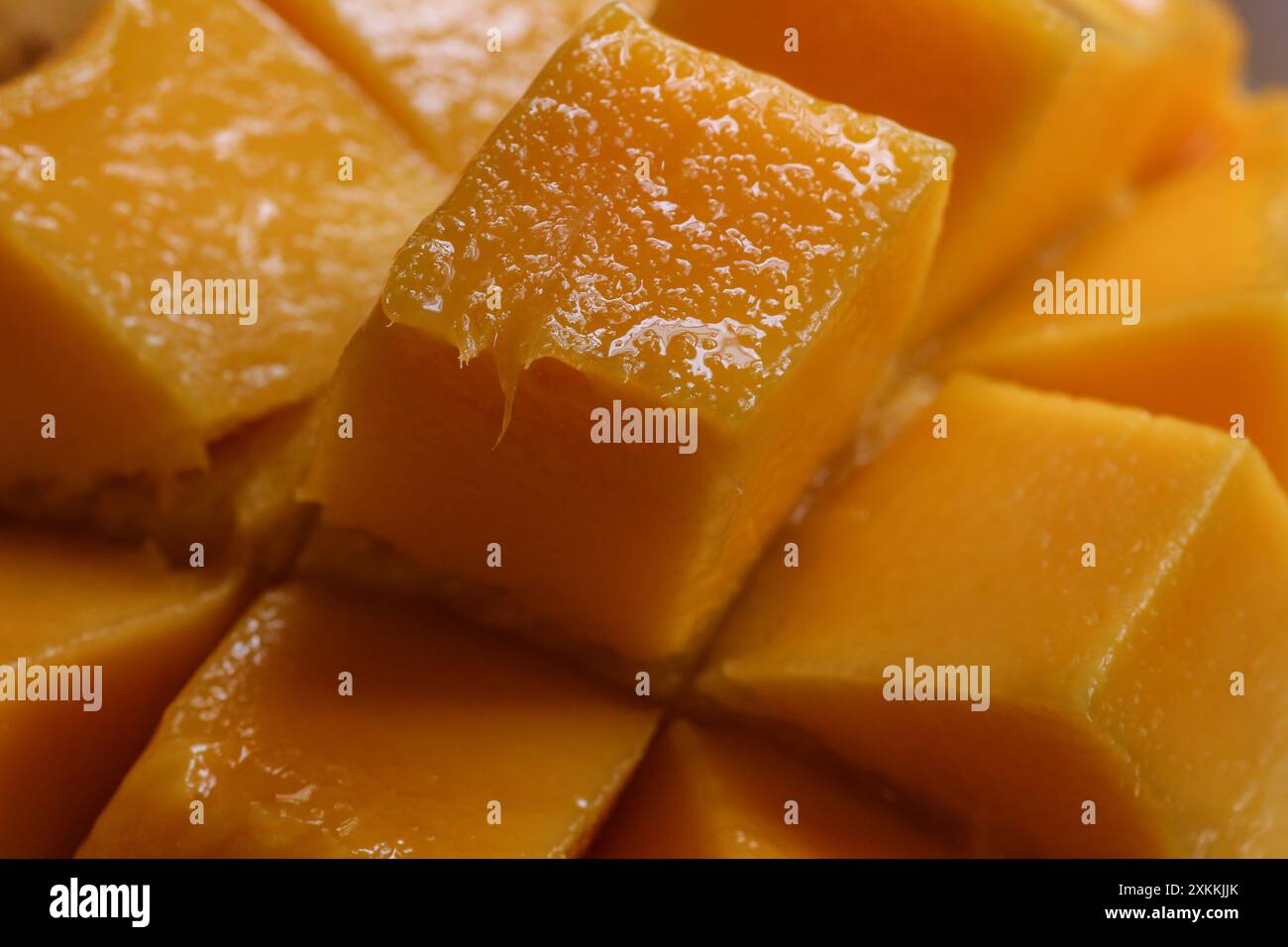 Macinato di frutta di mango a cubetti Foto Stock