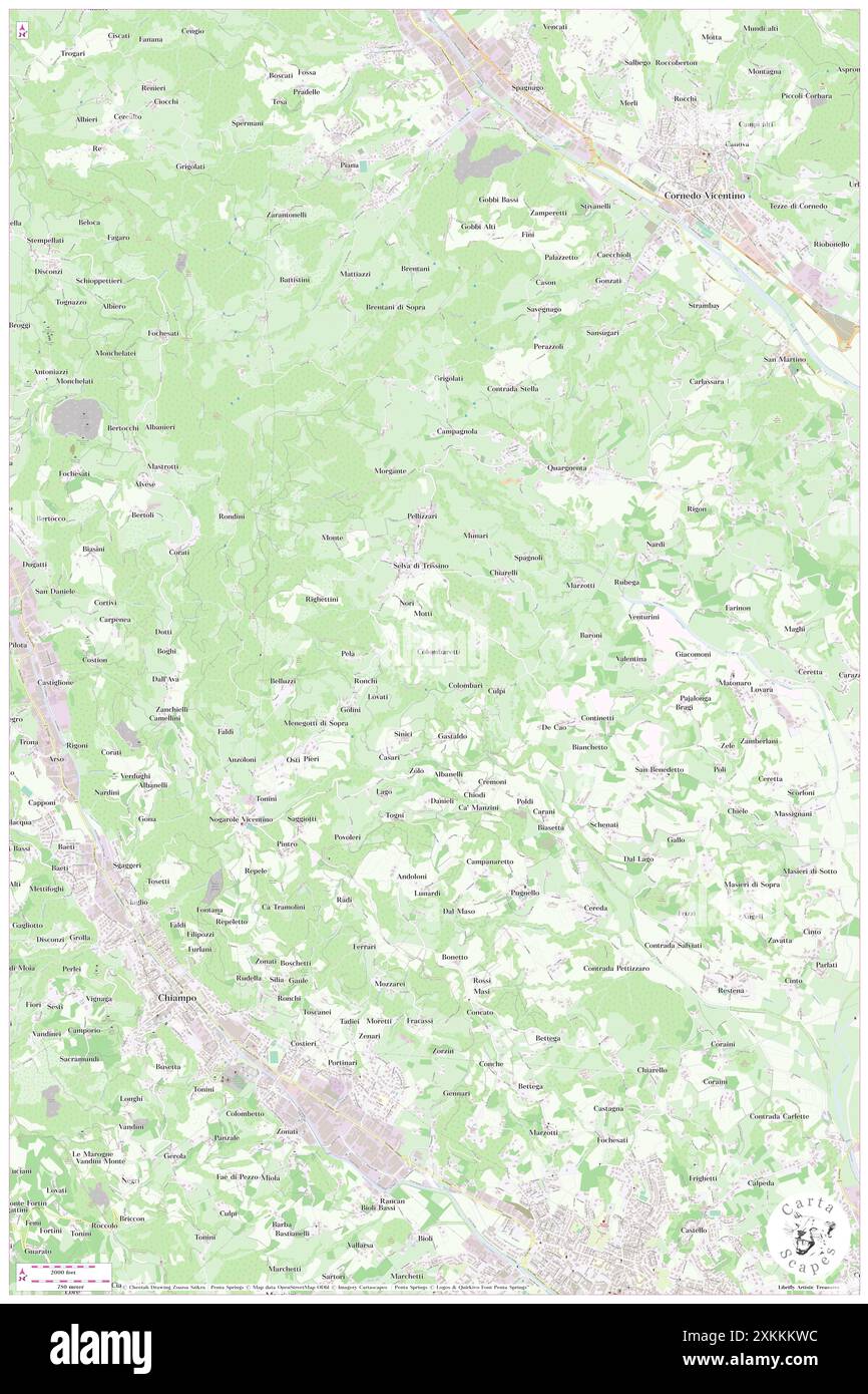 Colombaretti, Provincia di Vicenza, IT, Italia, Veneto, N 45 34' 23''', N 11 18' 40''', MAP, Cartascapes Map pubblicata nel 2024. Esplora Cartascapes, una mappa che rivela i diversi paesaggi, culture ed ecosistemi della Terra. Viaggia attraverso il tempo e lo spazio, scoprendo l'interconnessione del passato, del presente e del futuro del nostro pianeta. Foto Stock