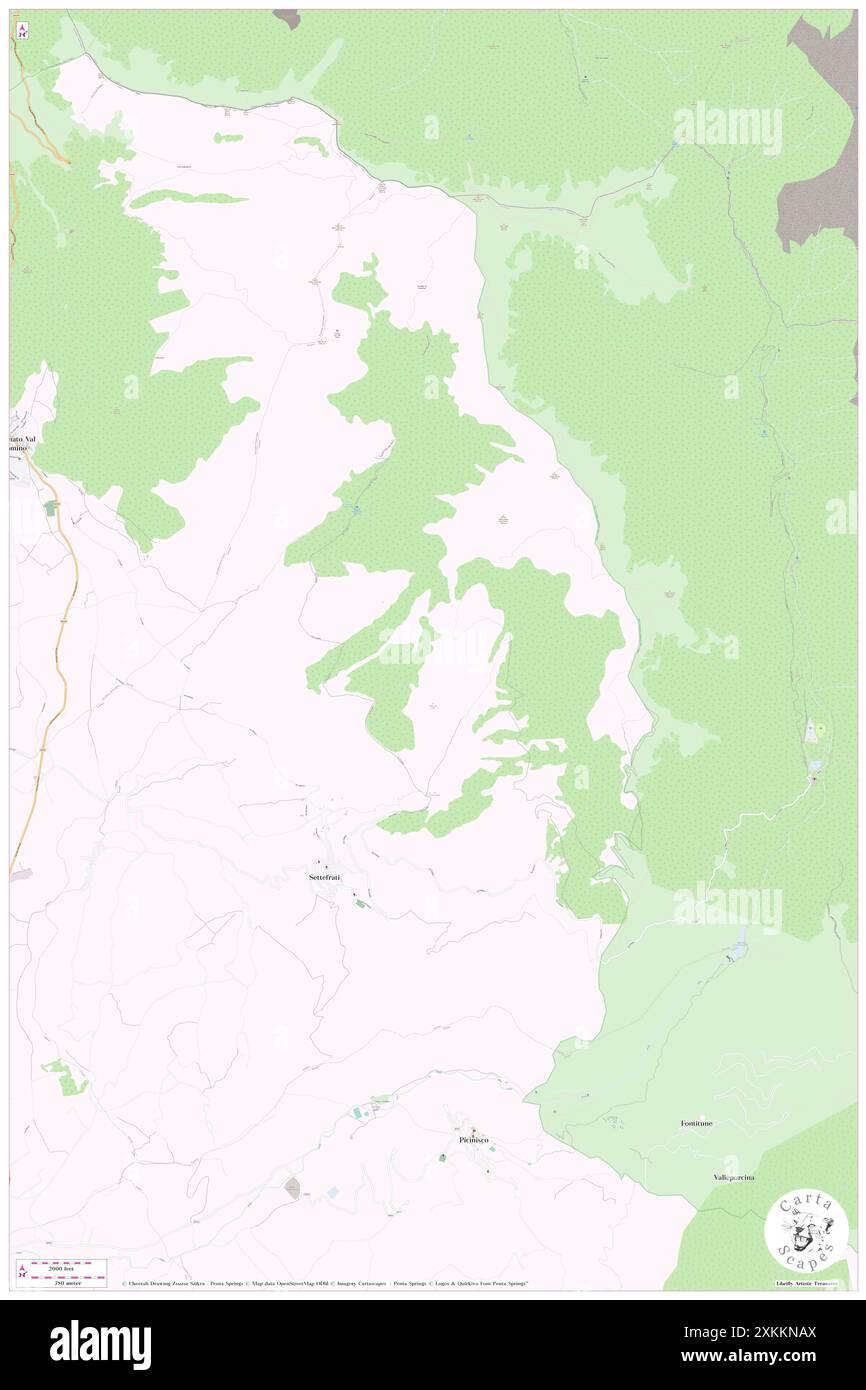 Settefrati, Provincia di Frosinone, IT, Italia, Lazio, N 41 40' 13'', N 13 51' 2'', MAP, Cartascapes Map pubblicata nel 2024. Esplora Cartascapes, una mappa che rivela i diversi paesaggi, culture ed ecosistemi della Terra. Viaggia attraverso il tempo e lo spazio, scoprendo l'interconnessione del passato, del presente e del futuro del nostro pianeta. Foto Stock