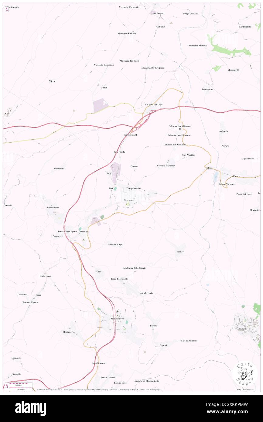 Campanarello, Provincia di Avellino, IT, Italia, Campania, N 41 2' 49'', N 14 54' 51'', MAP, Cartascapes Map pubblicata nel 2024. Esplora Cartascapes, una mappa che rivela i diversi paesaggi, culture ed ecosistemi della Terra. Viaggia attraverso il tempo e lo spazio, scoprendo l'interconnessione del passato, del presente e del futuro del nostro pianeta. Foto Stock