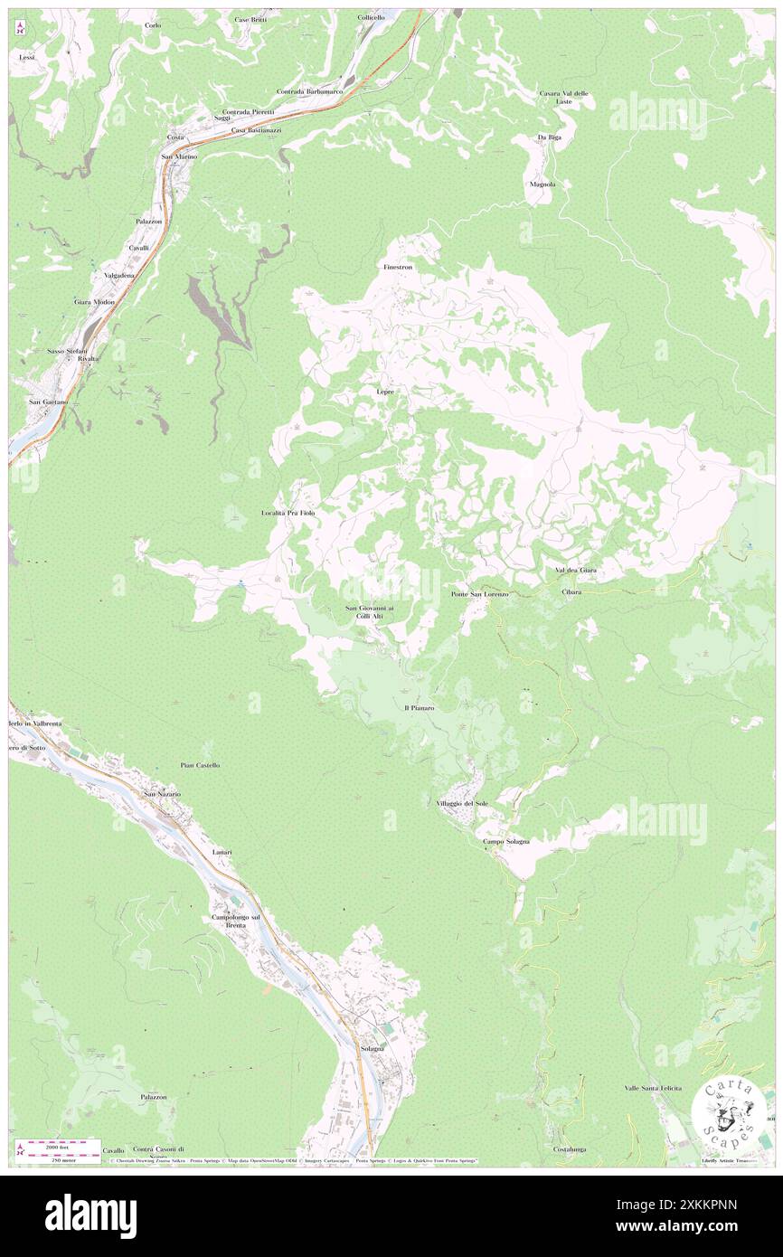 Via dell'albero, Provincia di Vicenza, IT, Italia, Veneto, N 45 51' 31'', N 11 43' 14'', MAP, Cartascapes Map pubblicata nel 2024. Esplora Cartascapes, una mappa che rivela i diversi paesaggi, culture ed ecosistemi della Terra. Viaggia attraverso il tempo e lo spazio, scoprendo l'interconnessione del passato, del presente e del futuro del nostro pianeta. Foto Stock