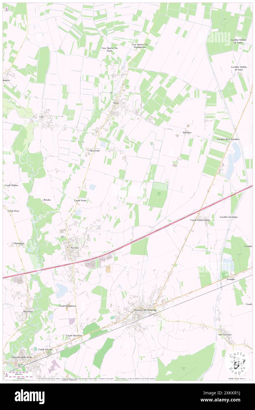 Pocenia, Udine, IT, Italia, Friuli Venezia Giulia, N 45 50' 7'', N 13 6' 2'', MAP, Cartascapes Map pubblicata nel 2024. Esplora Cartascapes, una mappa che rivela i diversi paesaggi, culture ed ecosistemi della Terra. Viaggia attraverso il tempo e lo spazio, scoprendo l'interconnessione del passato, del presente e del futuro del nostro pianeta. Foto Stock