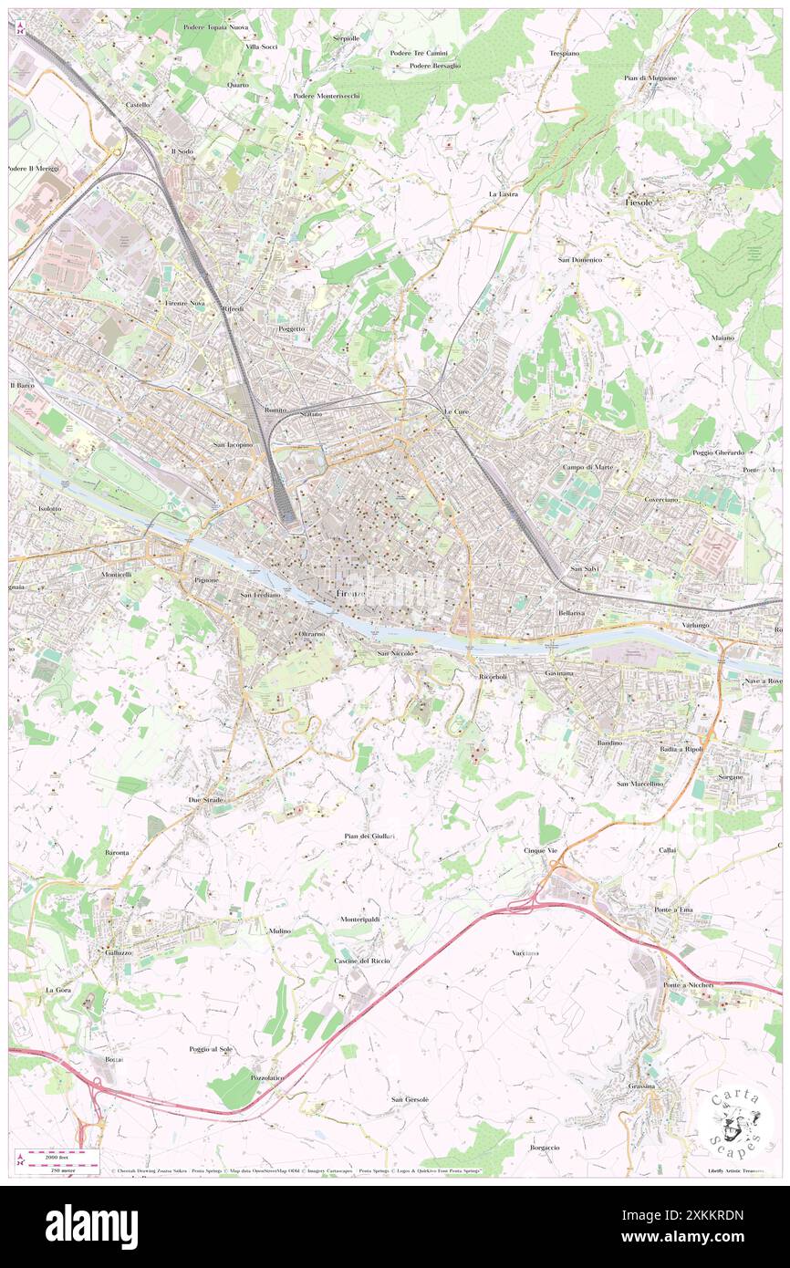 Black 5 Florence Suite, Provincia di Firenze, IT, Italia, Toscana, N 43 46' 11'', N 11 15' 41'', MAP, Cartascapes Map pubblicata nel 2024. Esplora Cartascapes, una mappa che rivela i diversi paesaggi, culture ed ecosistemi della Terra. Viaggia attraverso il tempo e lo spazio, scoprendo l'interconnessione del passato, del presente e del futuro del nostro pianeta. Foto Stock