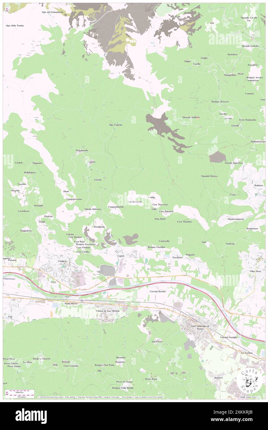 Camparnaldo, Torino, IT, Italia, Piemonte, N 45 8' 1''', N 7 20' 13'', MAP, Cartascapes Map pubblicata nel 2024. Esplora Cartascapes, una mappa che rivela i diversi paesaggi, culture ed ecosistemi della Terra. Viaggia attraverso il tempo e lo spazio, scoprendo l'interconnessione del passato, del presente e del futuro del nostro pianeta. Foto Stock