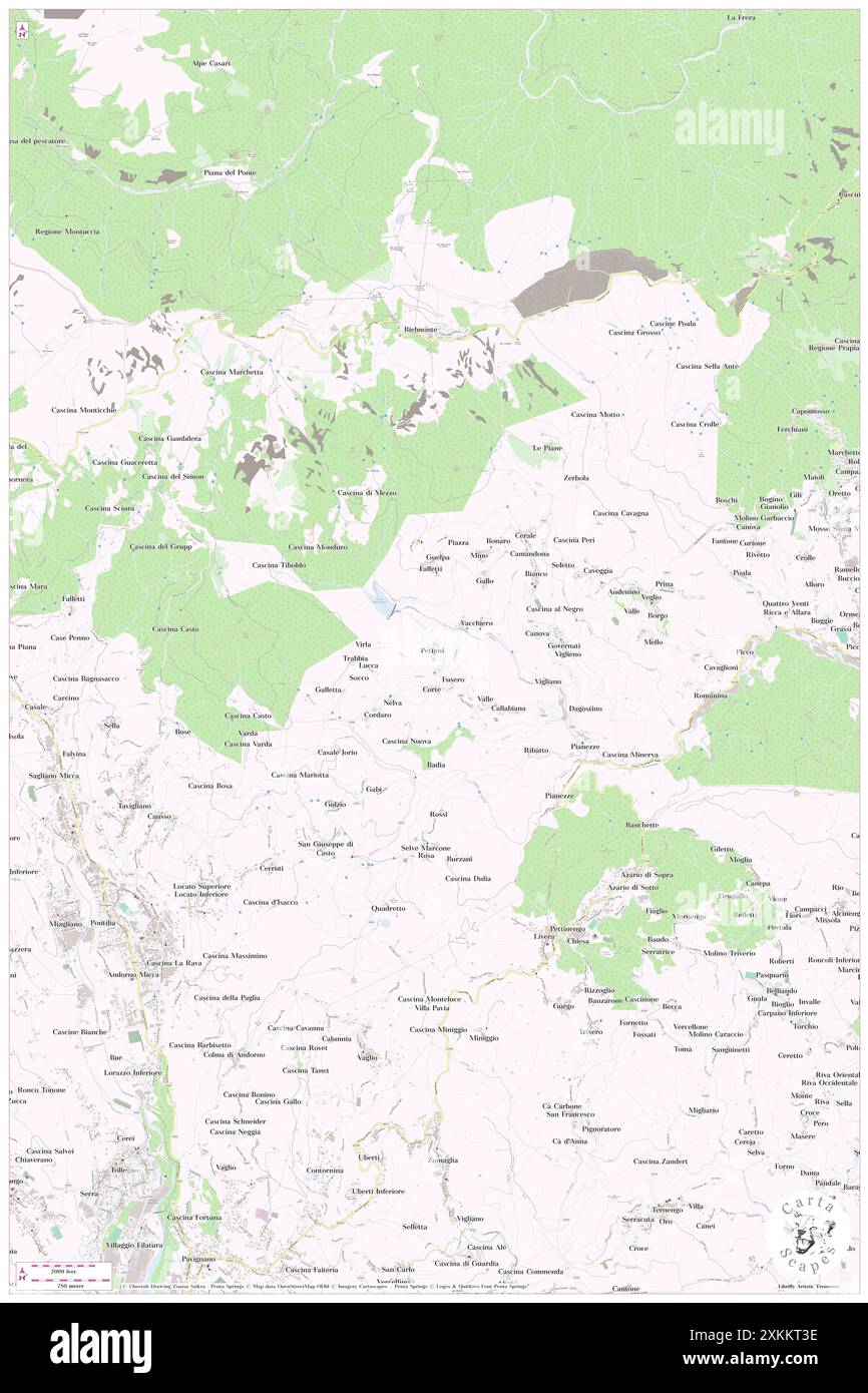 Pettano, Provincia di biella, IT, Italia, Piemonte, N 45 38' 9'', N 8 5' 18'', MAP, Cartascapes Map pubblicata nel 2024. Esplora Cartascapes, una mappa che rivela i diversi paesaggi, culture ed ecosistemi della Terra. Viaggia attraverso il tempo e lo spazio, scoprendo l'interconnessione del passato, del presente e del futuro del nostro pianeta. Foto Stock