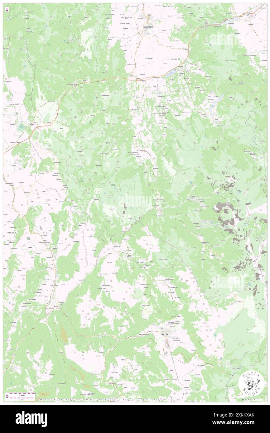 Visso, Provincia di Macerata, IT, Italia, le Marche, N 42 55' 45'', N 13 5' 14'', MAP, Cartascapes Map pubblicata nel 2024. Esplora Cartascapes, una mappa che rivela i diversi paesaggi, culture ed ecosistemi della Terra. Viaggia attraverso il tempo e lo spazio, scoprendo l'interconnessione del passato, del presente e del futuro del nostro pianeta. Foto Stock