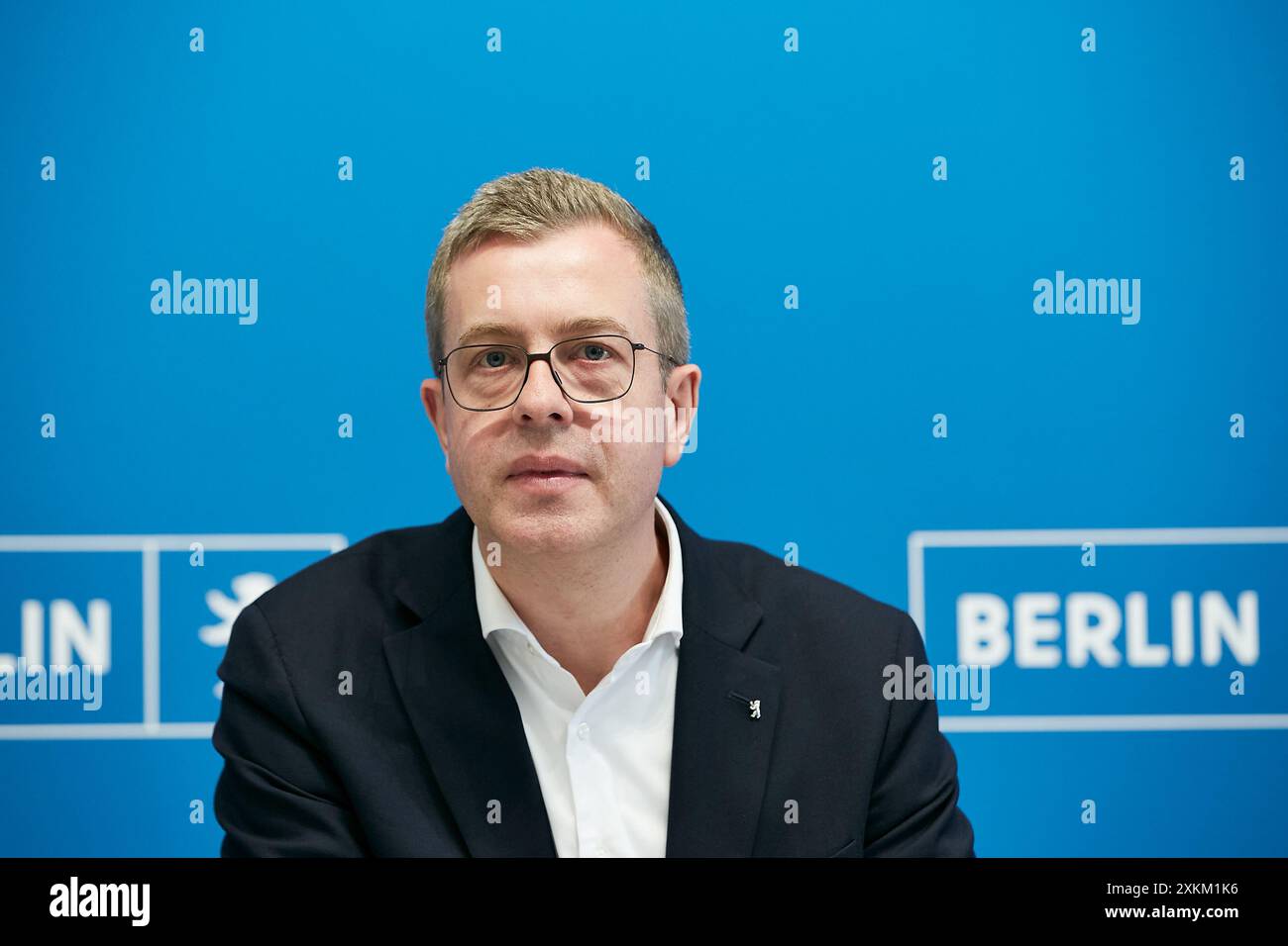 23.04.2024, Germania, Berlino, Berlino - Stefan Evers. Senatore delle Finanze a Berlino e sindaco di Berlino alla conferenza stampa del Senato. 00R240423D134CAR Foto Stock