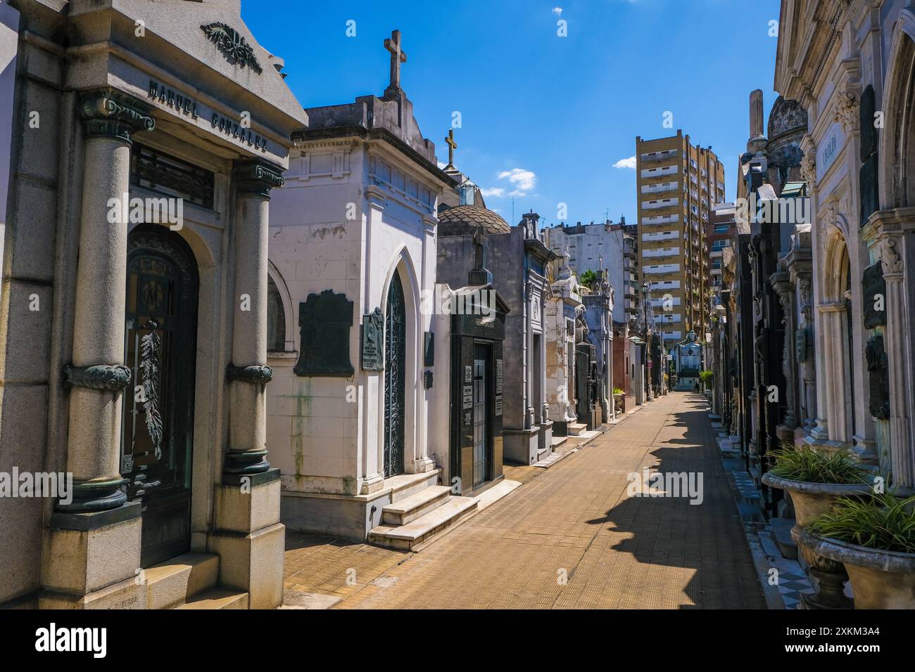 04.03.2024, Argentina, Buenos Aires, Buenos Aires - il cimitero la Recoleta si trova nell'omonimo quartiere di Recoleta, uno dei più Foto Stock