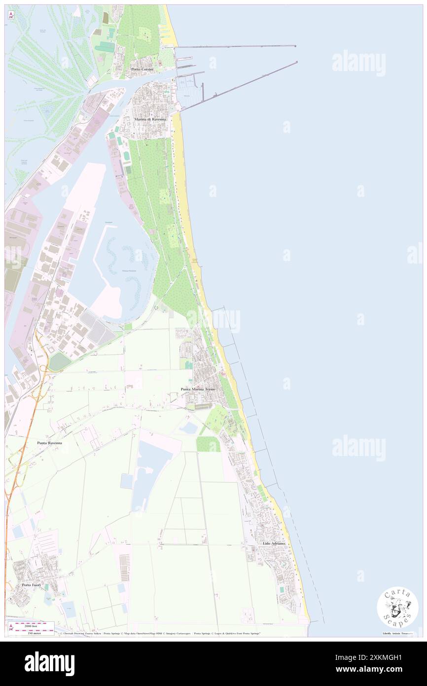 Vela, Provincia di Ravenna, IT, Italia, Emilia-Romagna, N 44 27' 1'', N 12 17' 38'', MAP, Cartascapes Map pubblicata nel 2024. Esplora Cartascapes, una mappa che rivela i diversi paesaggi, culture ed ecosistemi della Terra. Viaggia attraverso il tempo e lo spazio, scoprendo l'interconnessione del passato, del presente e del futuro del nostro pianeta. Foto Stock