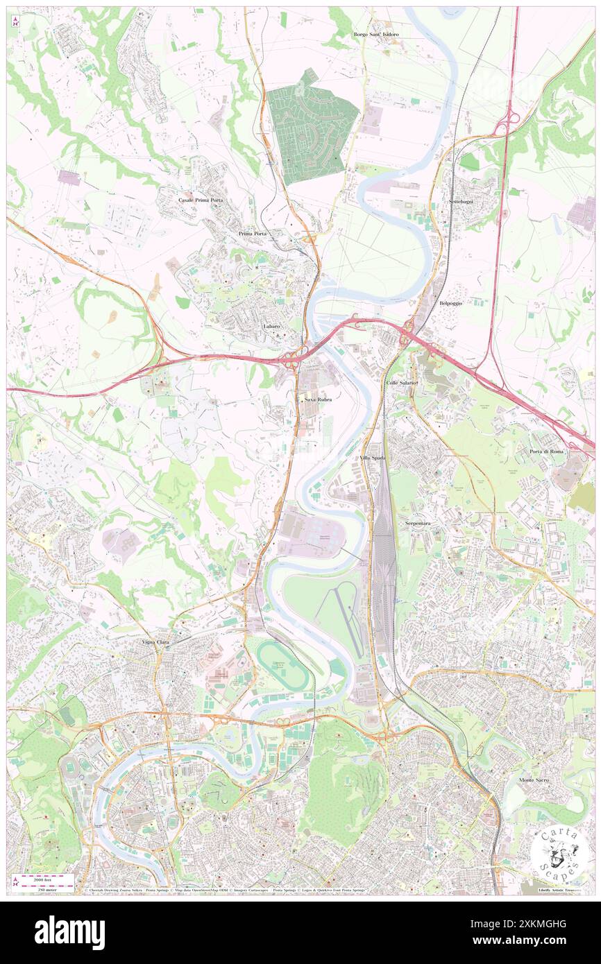 Saxa Rubra, Città metropolitana di Roma capitale, IT, Italia, Lazio, N 41 58' 27'', N 12 29' 39'', mappa, Cartascapes Mappa pubblicata nel 2024. Esplora Cartascapes, una mappa che rivela i diversi paesaggi, culture ed ecosistemi della Terra. Viaggia attraverso il tempo e lo spazio, scoprendo l'interconnessione del passato, del presente e del futuro del nostro pianeta. Foto Stock