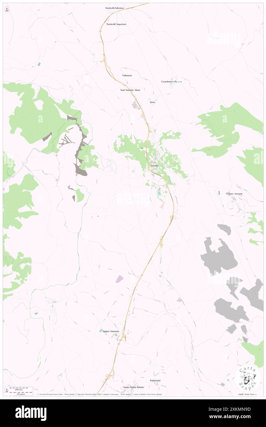 Ausonia, Napoli, IT, Italia, Campania, N 40 49' 42'', N 14 13' 18'', MAP, Cartascapes Map pubblicata nel 2024. Esplora Cartascapes, una mappa che rivela i diversi paesaggi, culture ed ecosistemi della Terra. Viaggia attraverso il tempo e lo spazio, scoprendo l'interconnessione del passato, del presente e del futuro del nostro pianeta. Foto Stock