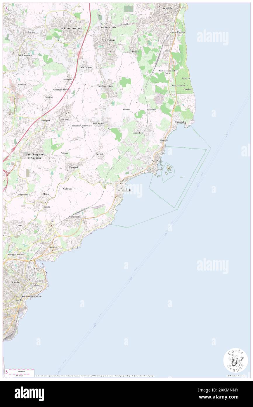 Castello Normanno, Catania, IT, Italia, Sicilia, N 37 33' 15'', N 15 8' 57'', MAP, Cartascapes Map pubblicata nel 2024. Esplora Cartascapes, una mappa che rivela i diversi paesaggi, culture ed ecosistemi della Terra. Viaggia attraverso il tempo e lo spazio, scoprendo l'interconnessione del passato, del presente e del futuro del nostro pianeta. Foto Stock