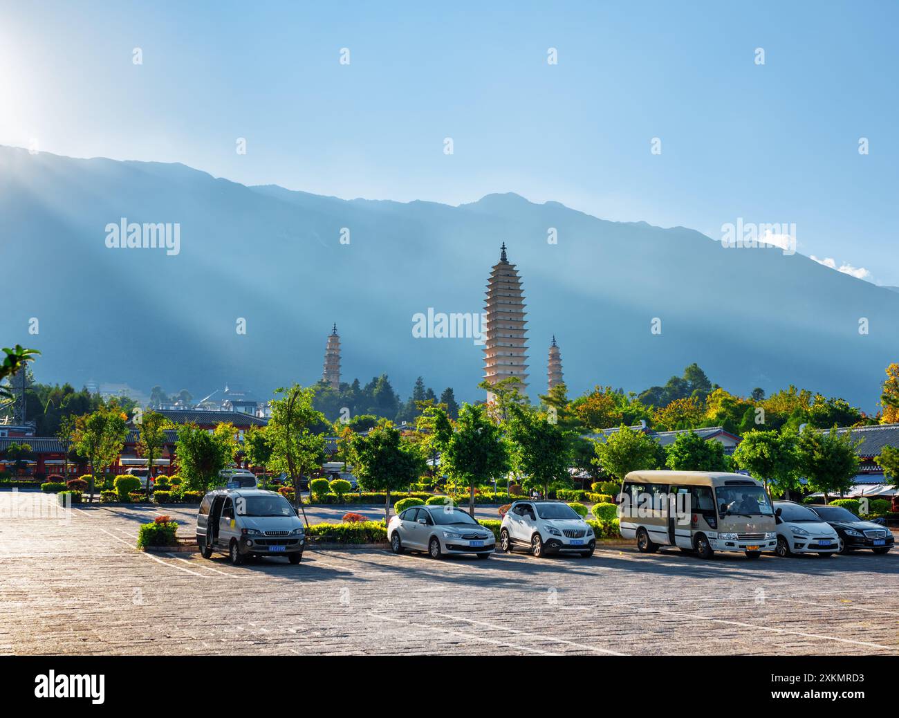 Le tre Pagode del Tempio di Chongsheng. Dali, Cina Foto Stock