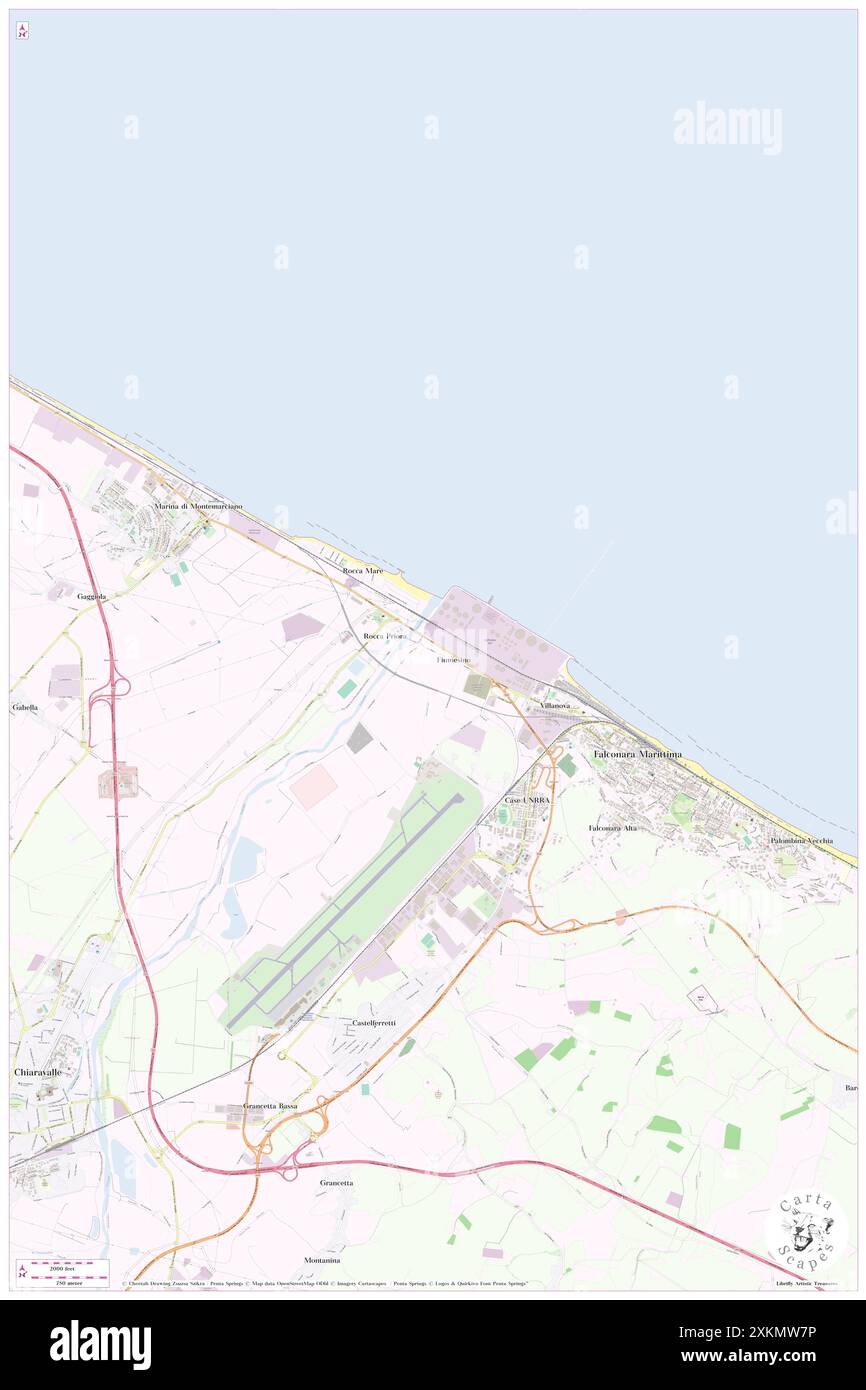 Fiumesino, Provincia di Ancona, IT, Italia, le Marche, N 43 38' 17'', N 13 22' 20'', MAP, Cartascapes Map pubblicata nel 2024. Esplora Cartascapes, una mappa che rivela i diversi paesaggi, culture ed ecosistemi della Terra. Viaggia attraverso il tempo e lo spazio, scoprendo l'interconnessione del passato, del presente e del futuro del nostro pianeta. Foto Stock